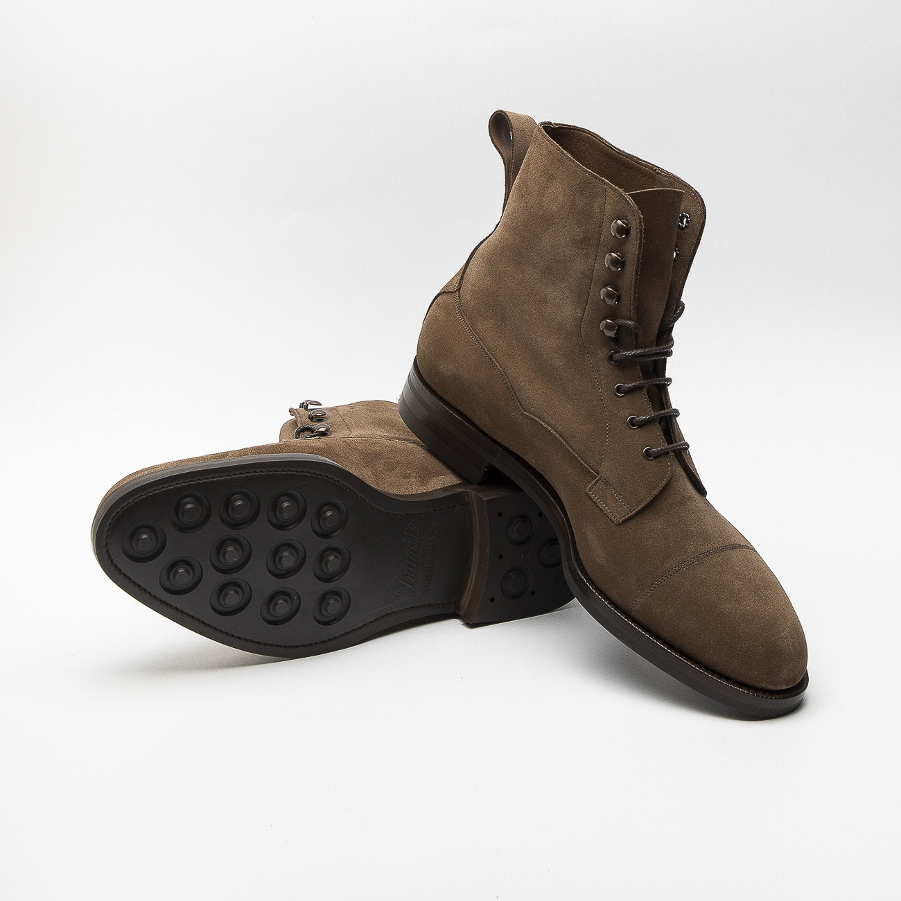 Stivaletto stringato Edward Green Galway in camoscio nocciola