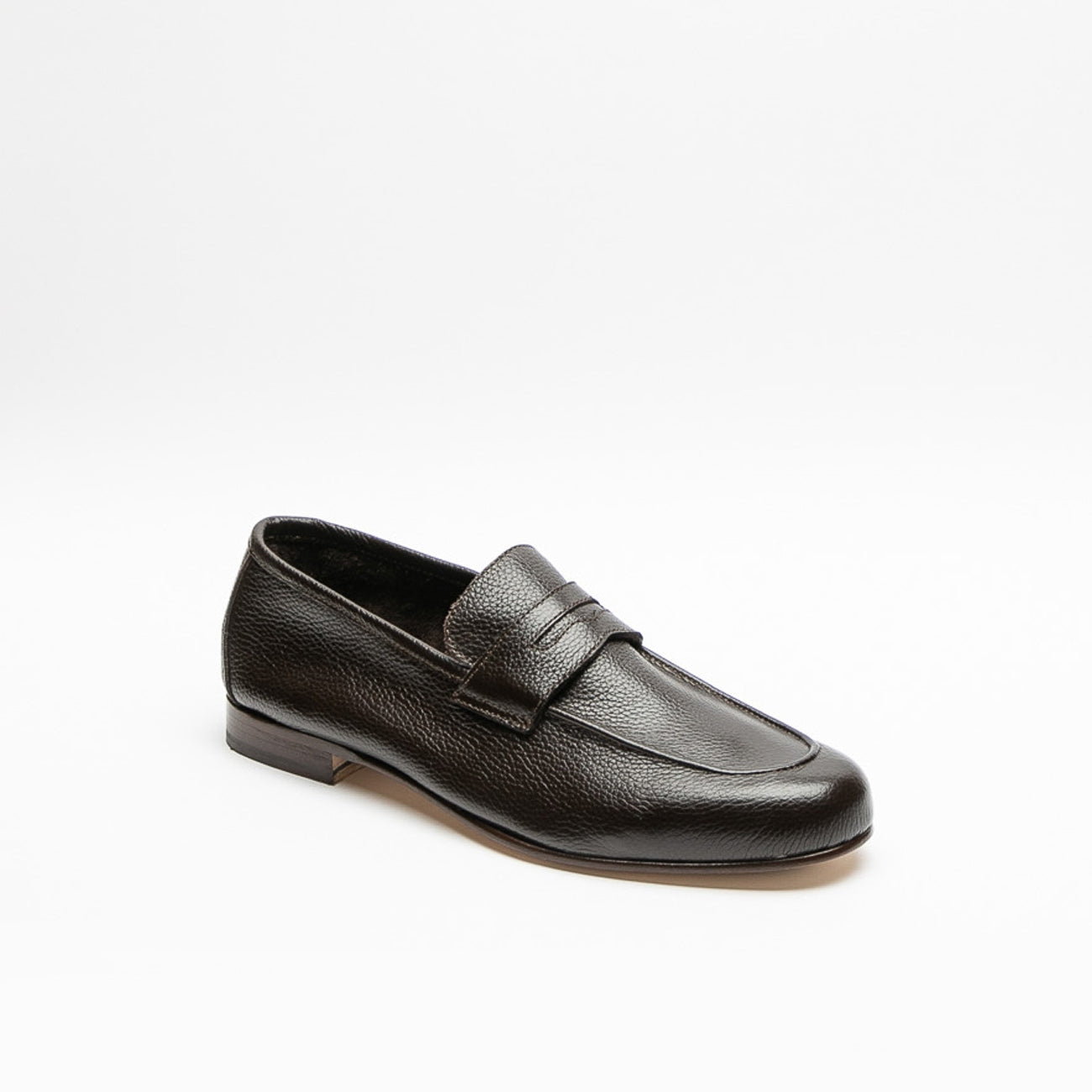 Mocassino Il Mocassino Tasca BL in pelle martellata marrone