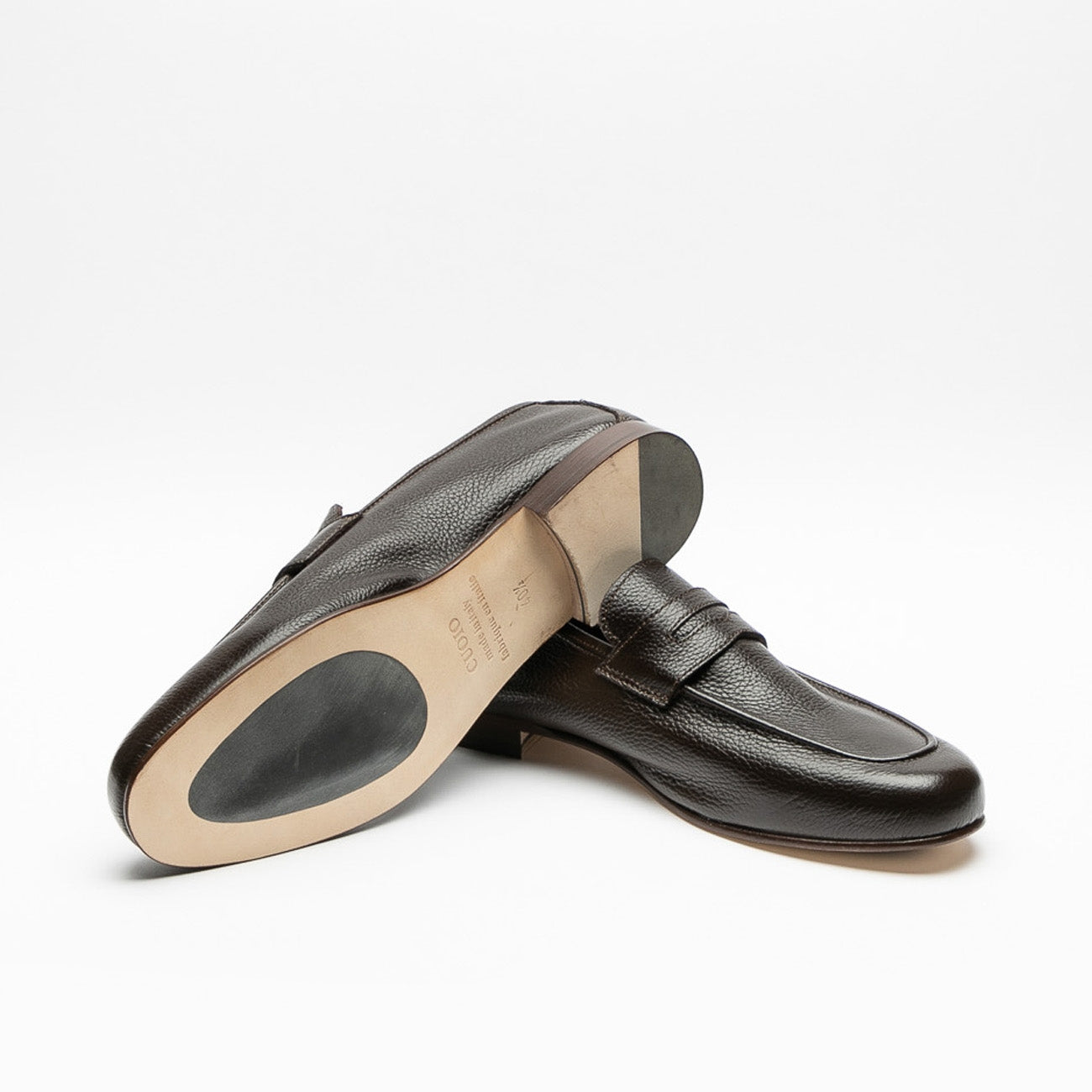 Mocassino Il Mocassino Tasca BL in pelle martellata marrone