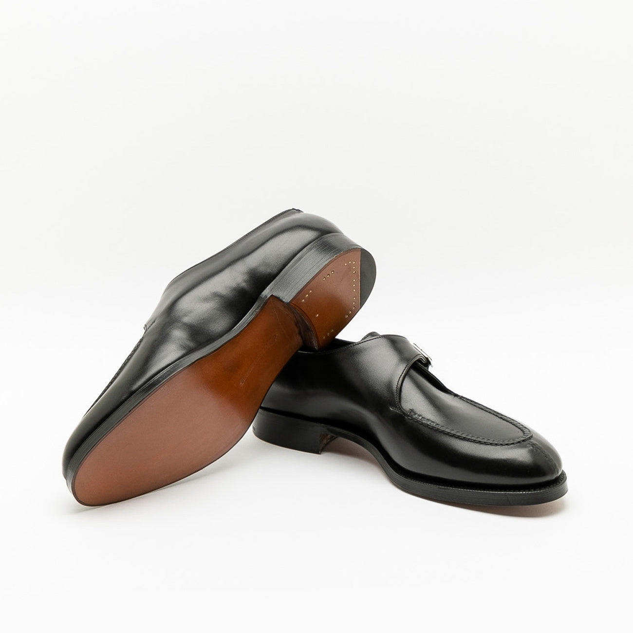 Scarpa con fibbia Edward Green Clapham in pelle nera