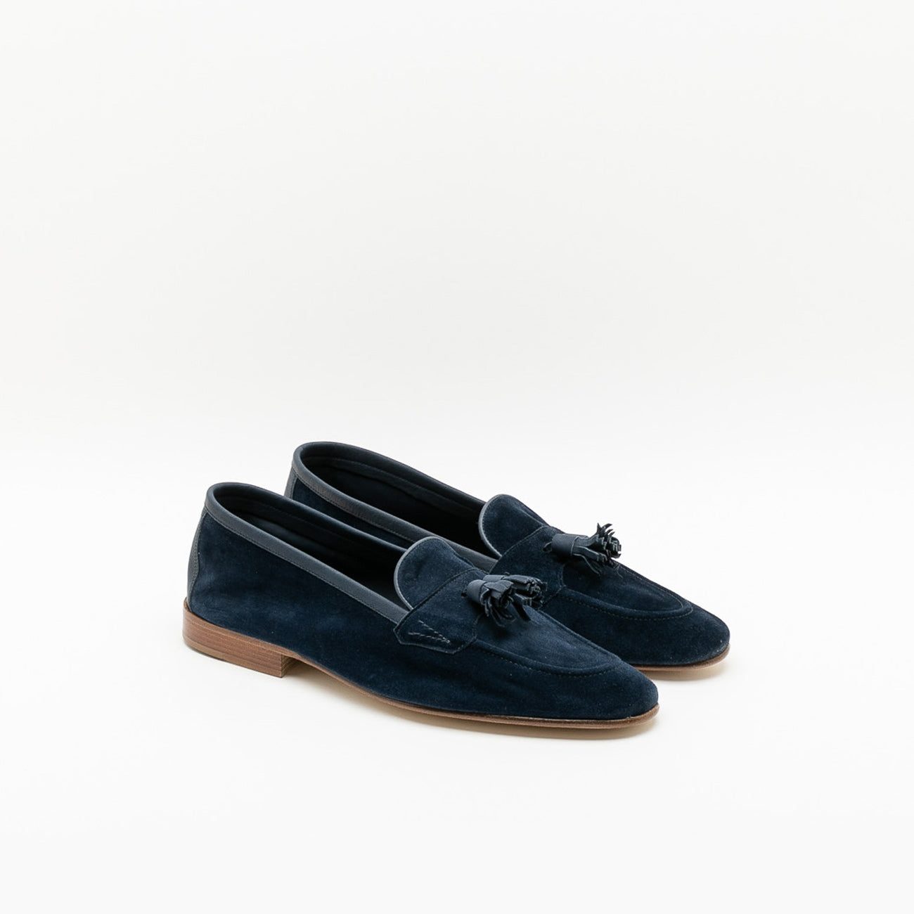 Mocassino Edward Green Portland in camoscio blu