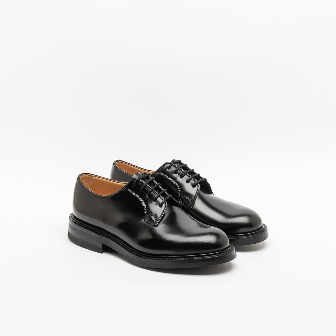 Stringata Church's Shannon LW in pelle spazzolata nera
