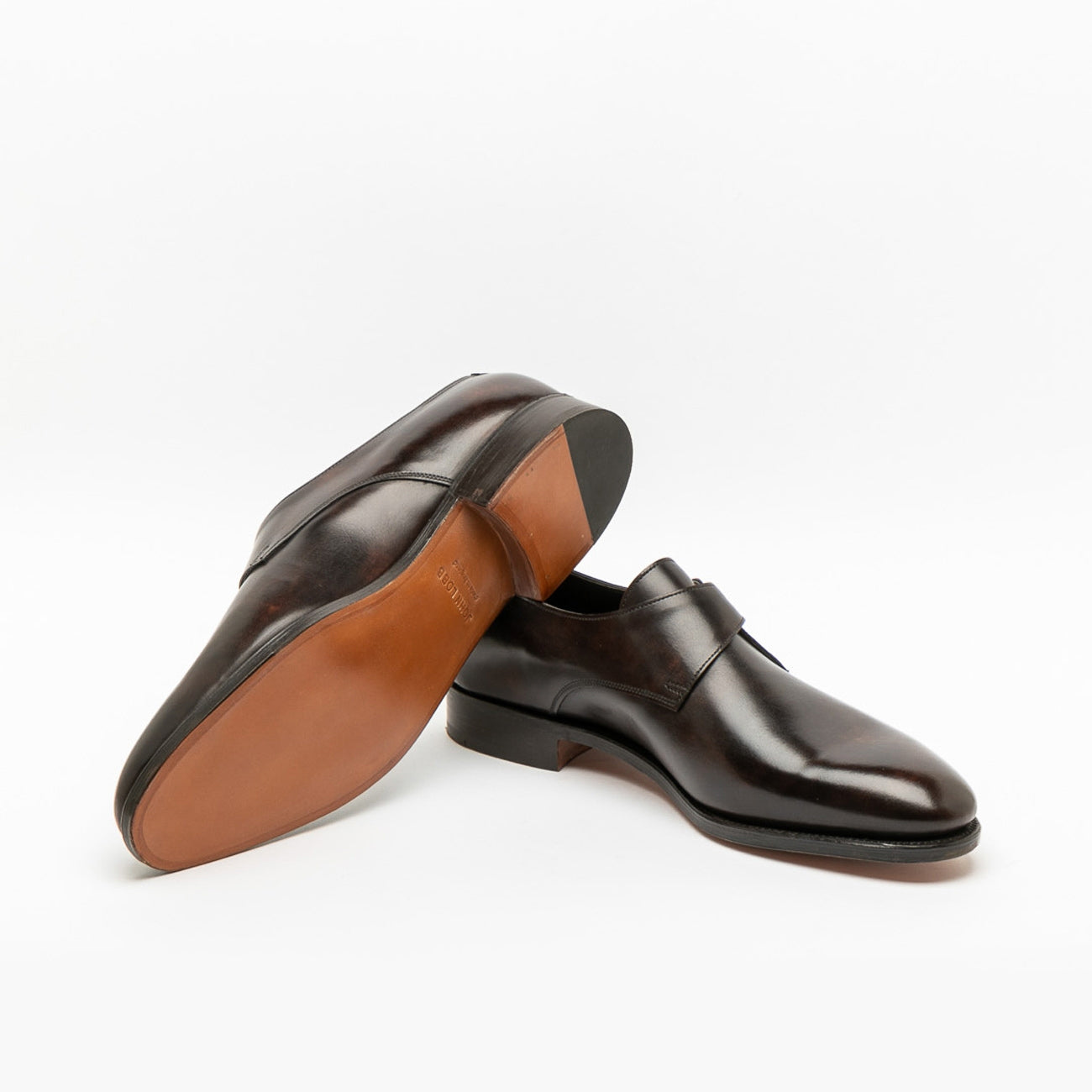 Scarpa con fibbia John Lobb Ashill in pelle museum testa di moro