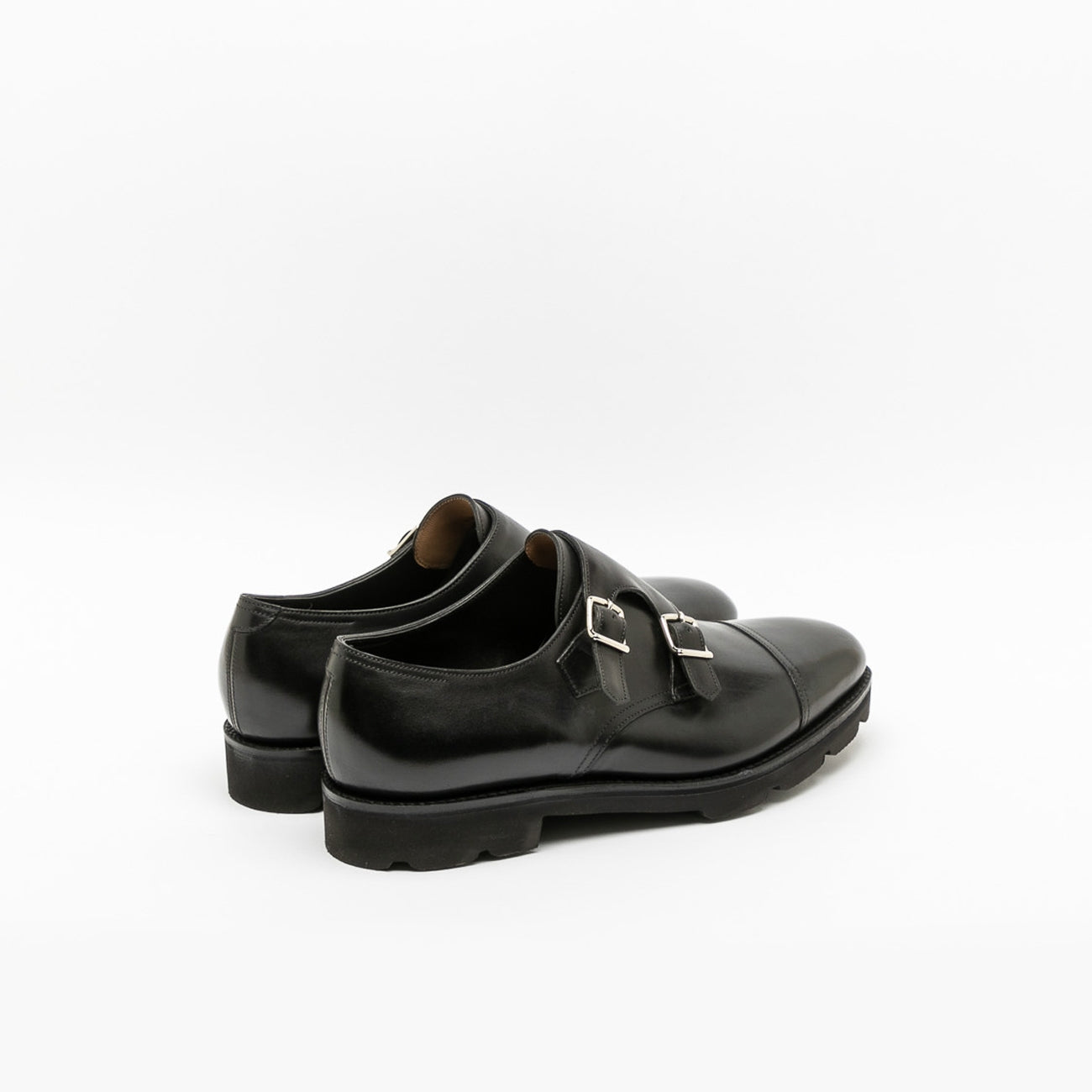 Scarpa con fibbia John Lobb William in pelle nera con walking sole