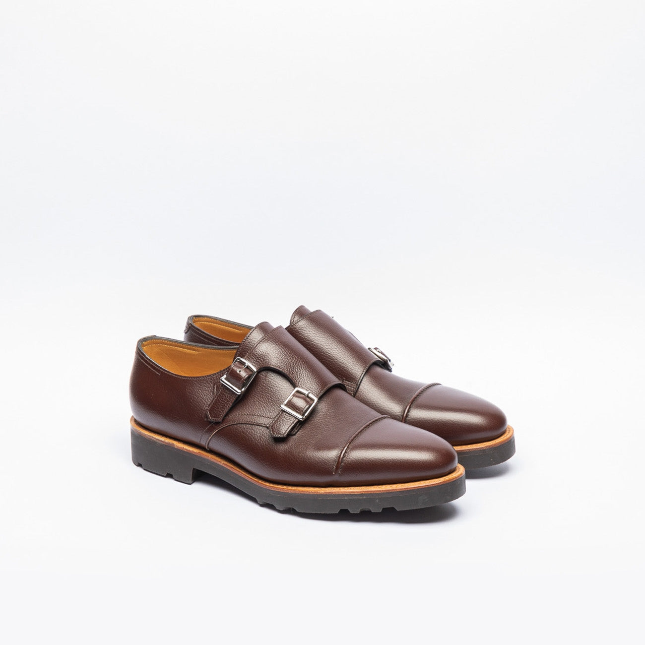 Doppia fibbia John Lobb William II in pelle marrone