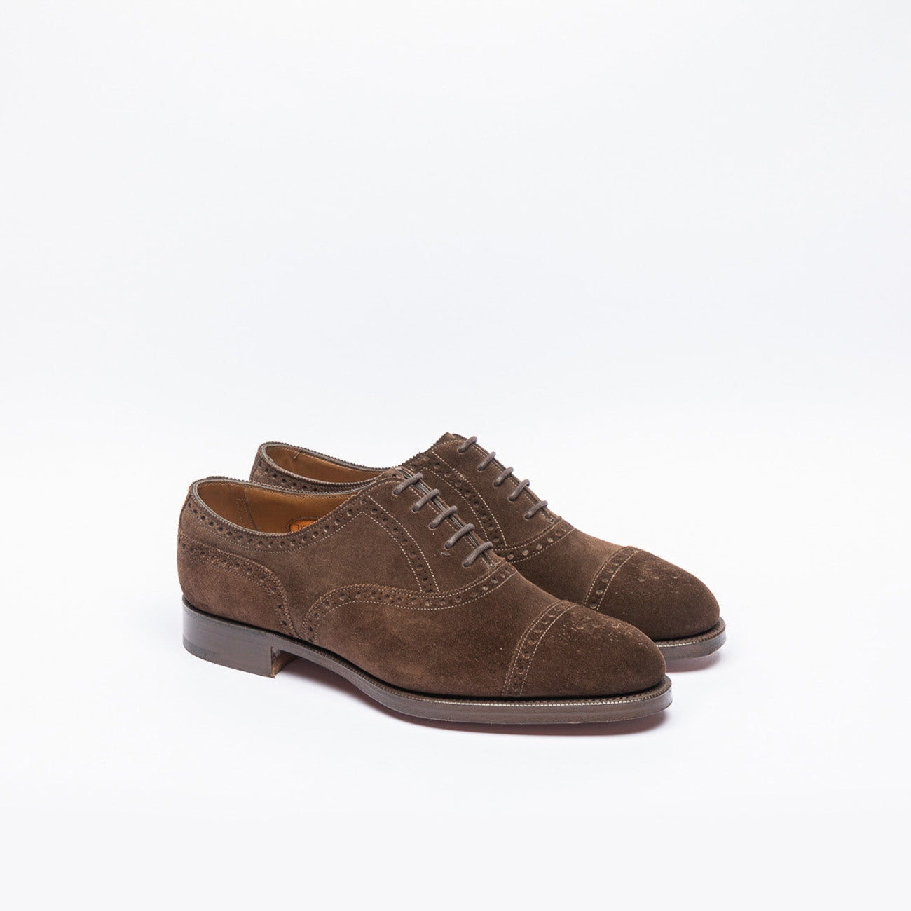 Stringata oxford Edward Green Cadogan in camoscio marrone