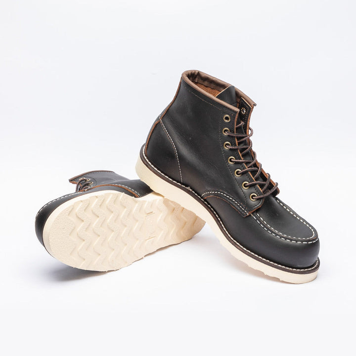 Polacco Red Wing Moc Toe in pelle nera/marrone