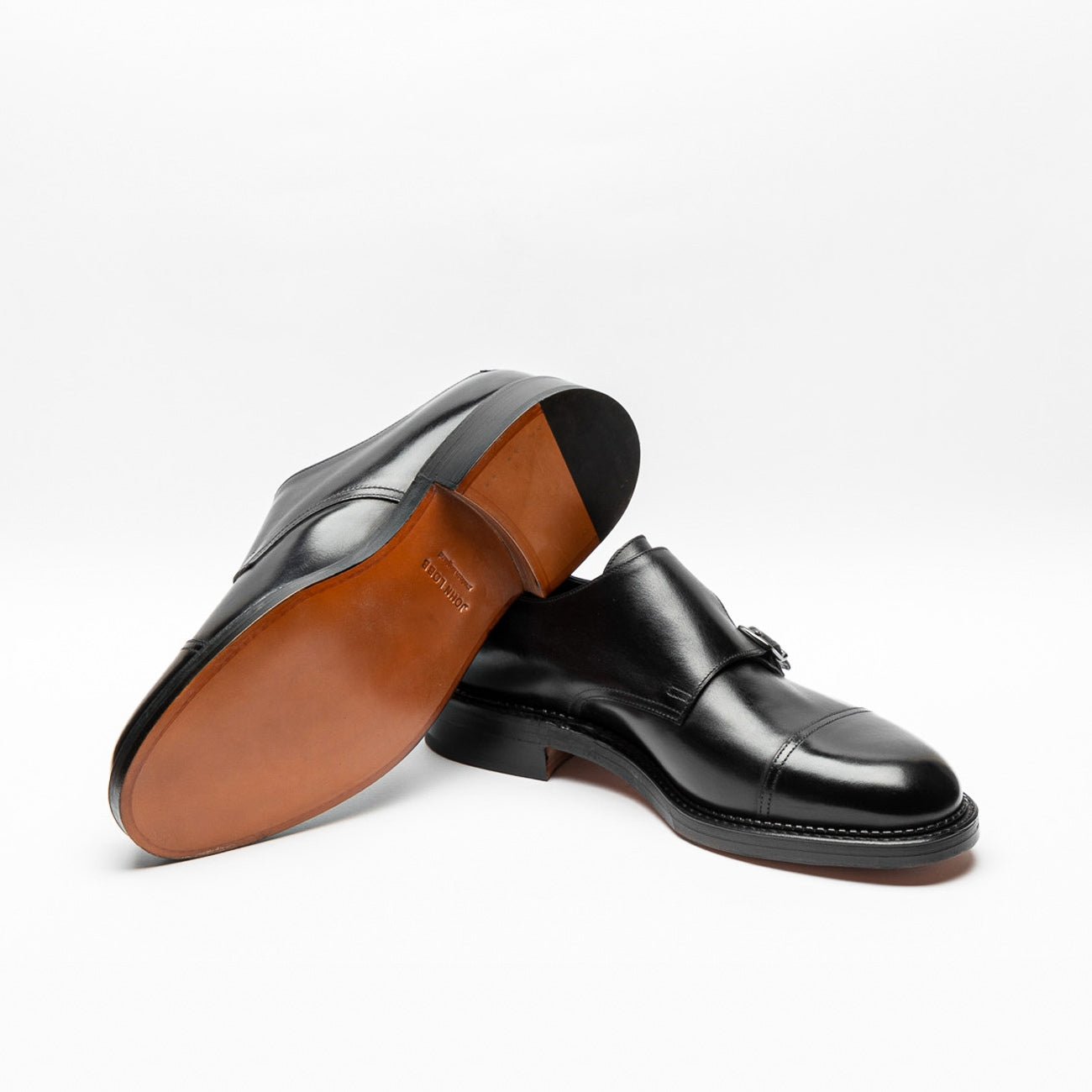 Doppia fibbia John Lobb William New Standard in pelle nera