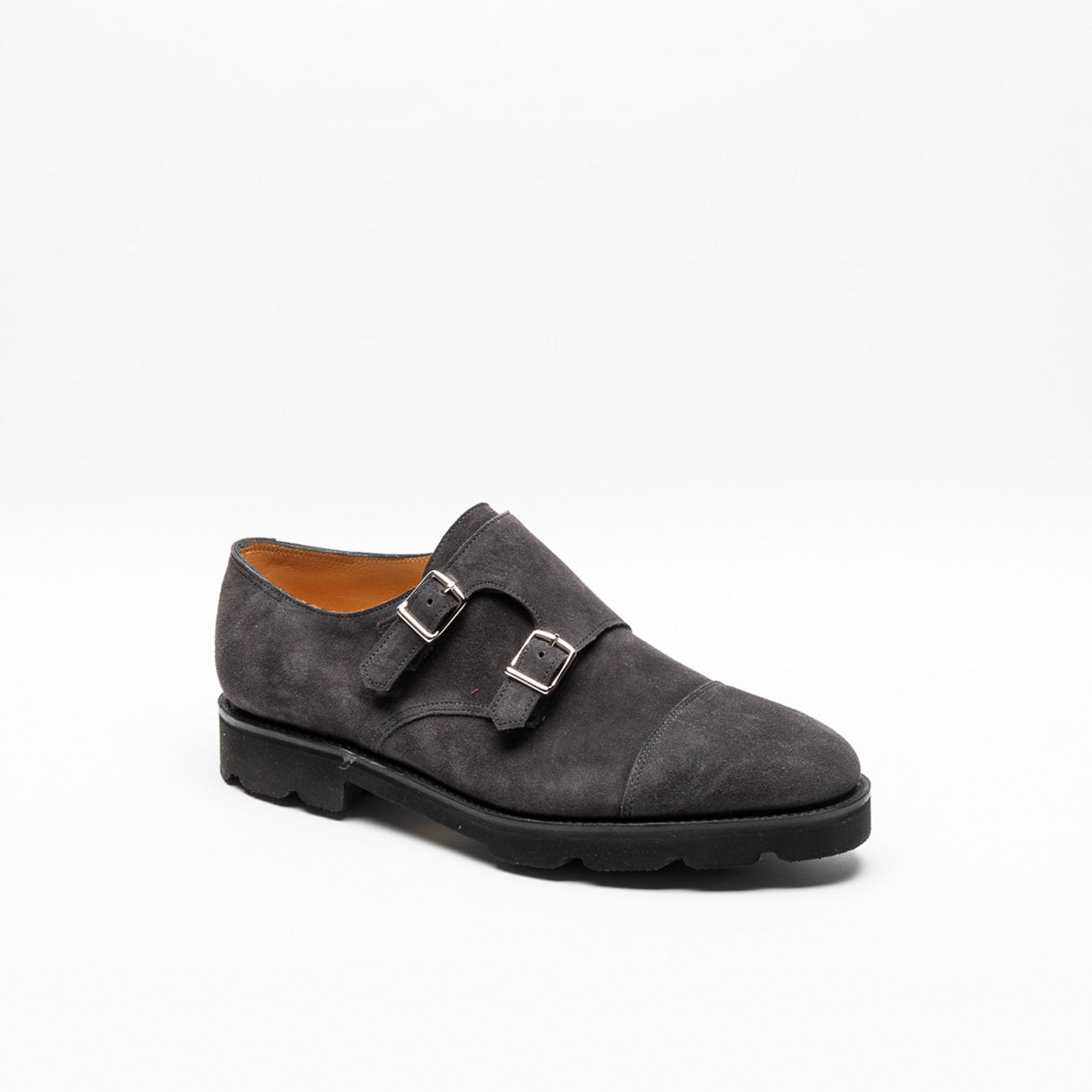 Scarpa con fibbia John Lobb William walking in camoscio antracite