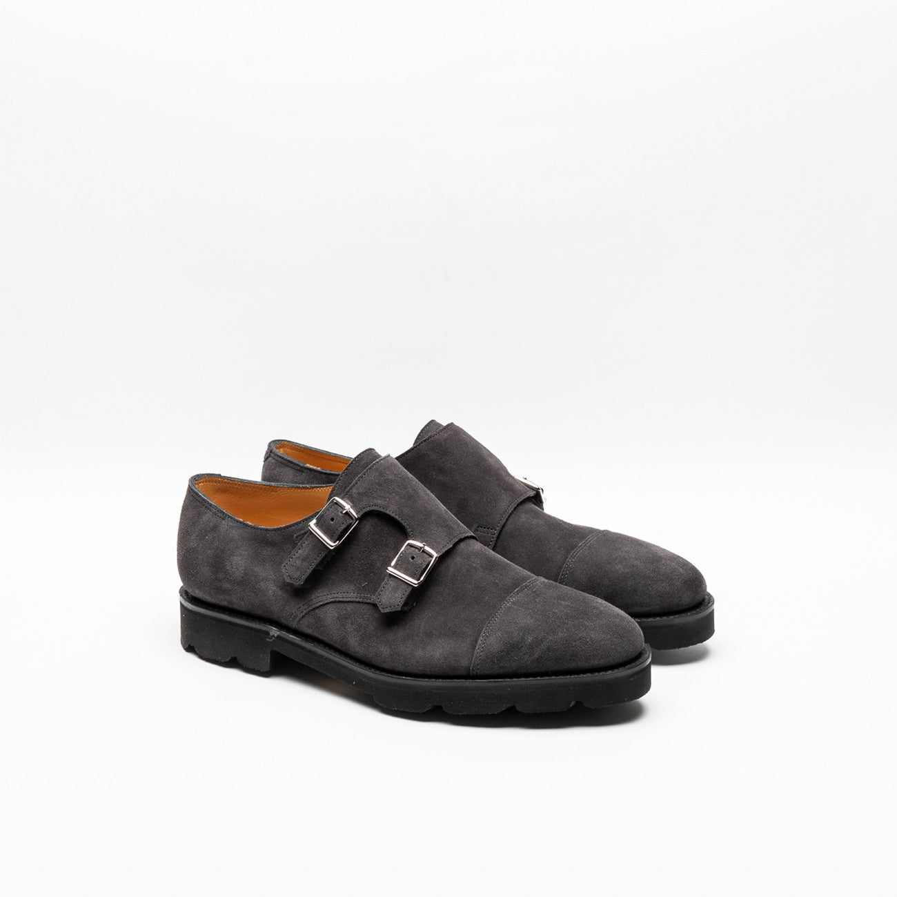 Scarpa con fibbia John Lobb William walking in camoscio antracite