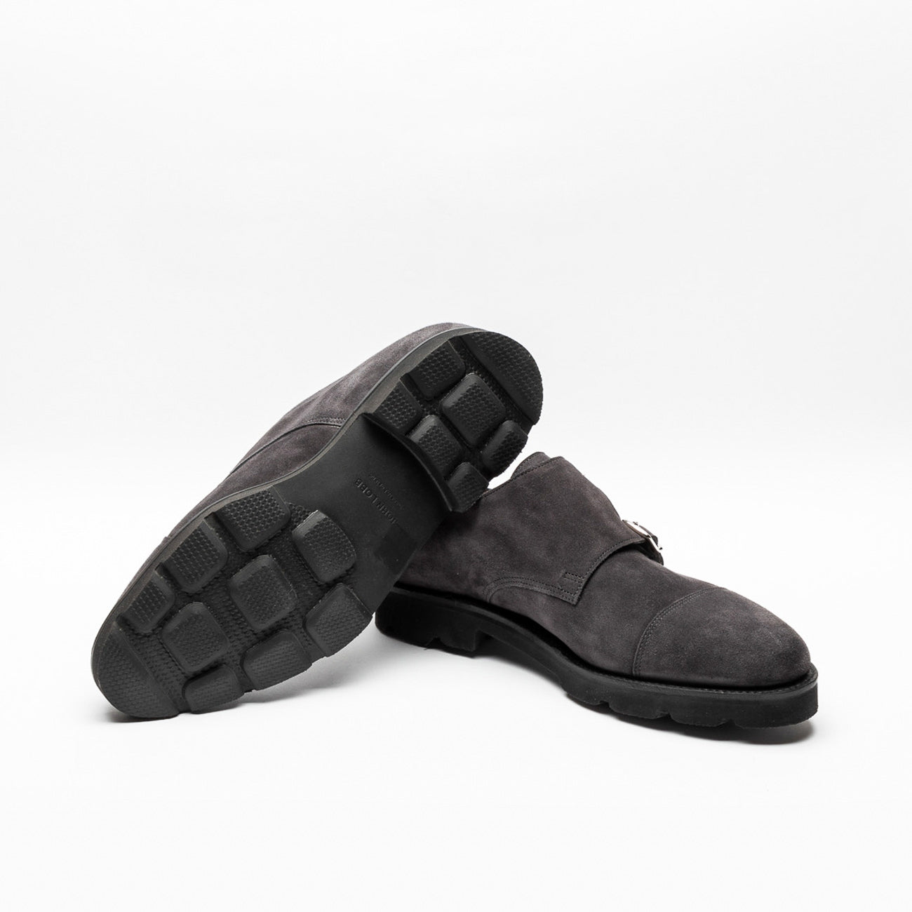 Scarpa con fibbia John Lobb William walking in camoscio antracite