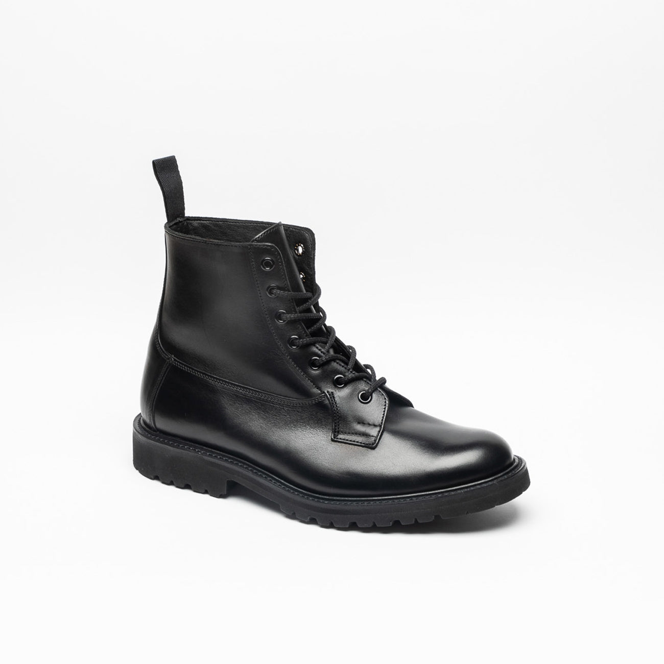 Tricker's Burford derby boot in black leather