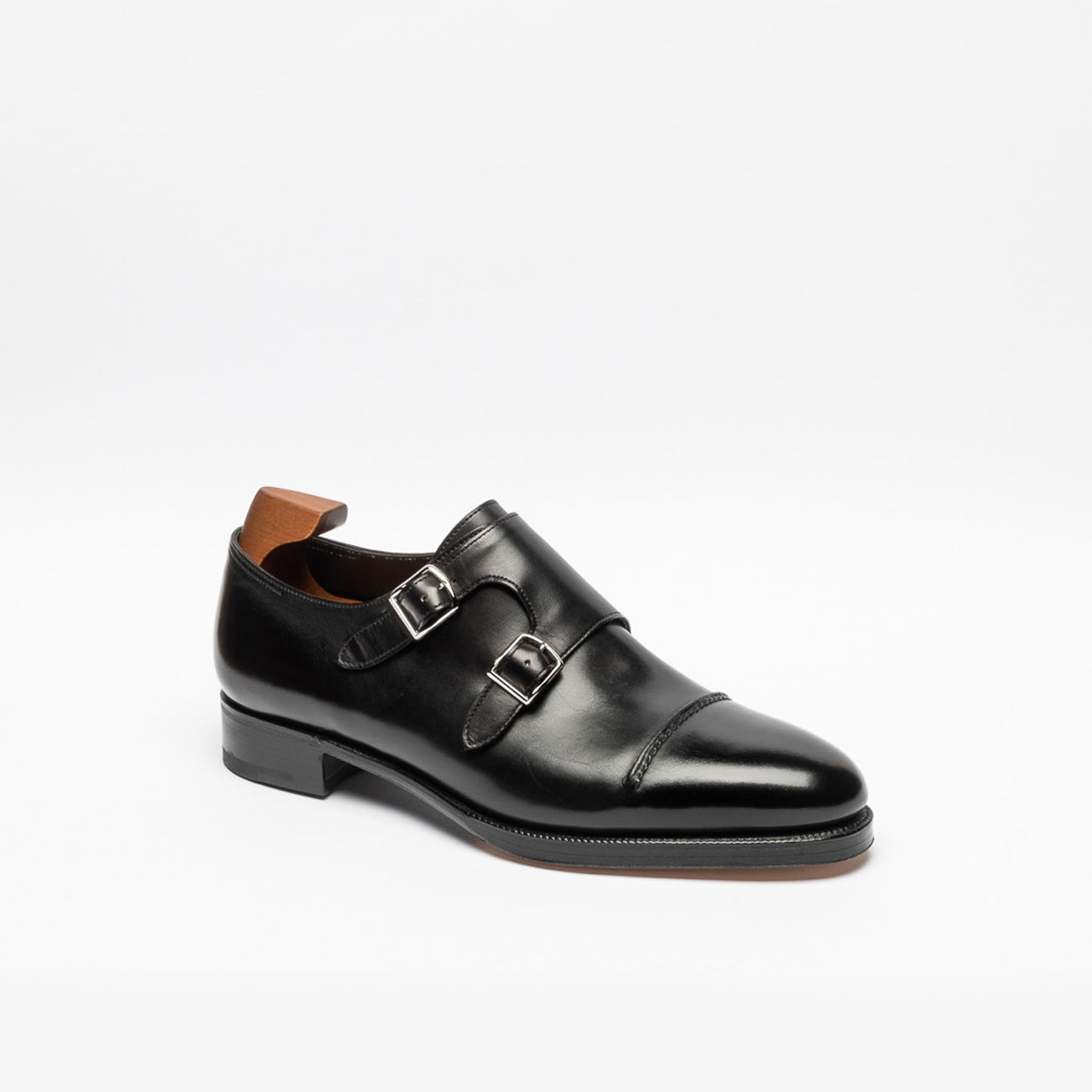 Scarpa doppia fibbia John Lobb William 75 in pelle nera