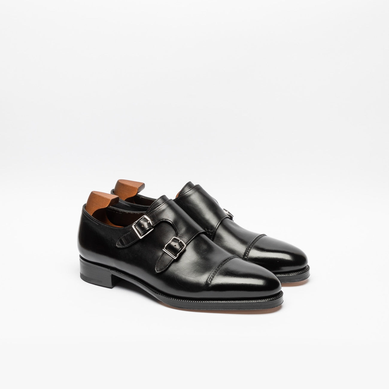 Scarpa doppia fibbia John Lobb William 75 in pelle nera