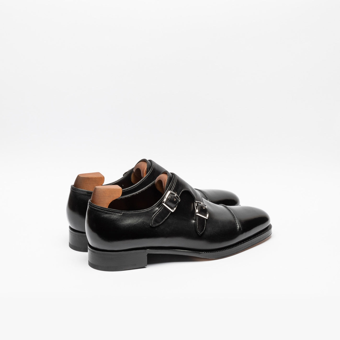 Scarpa doppia fibbia John Lobb William 75 in pelle nera