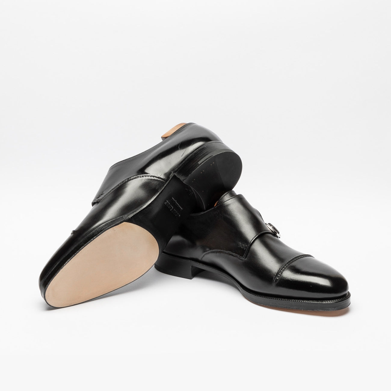 Scarpa doppia fibbia John Lobb William 75 in pelle nera