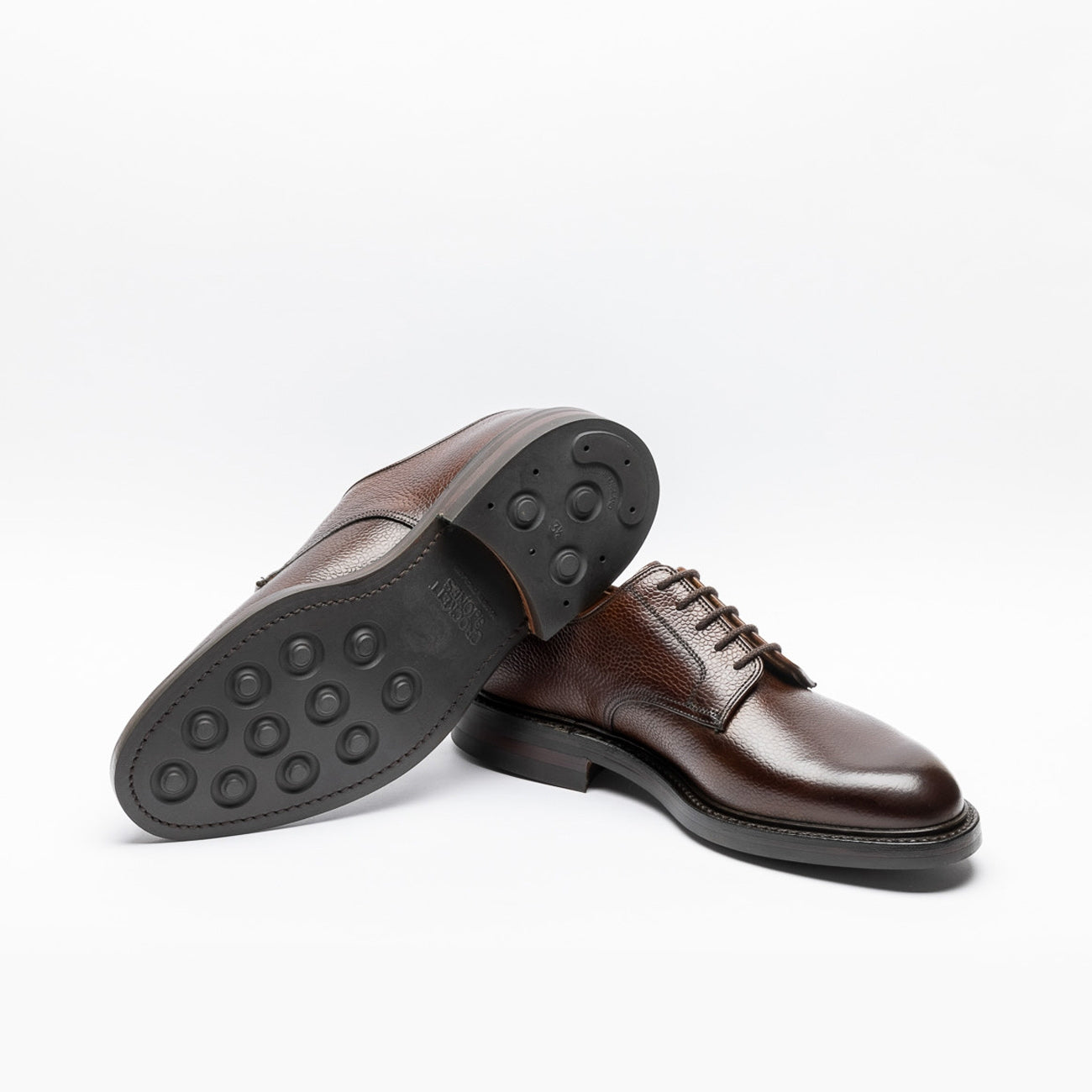 Scarpa stringata Crockett & Jones Grasmere in pelle martellata marrone