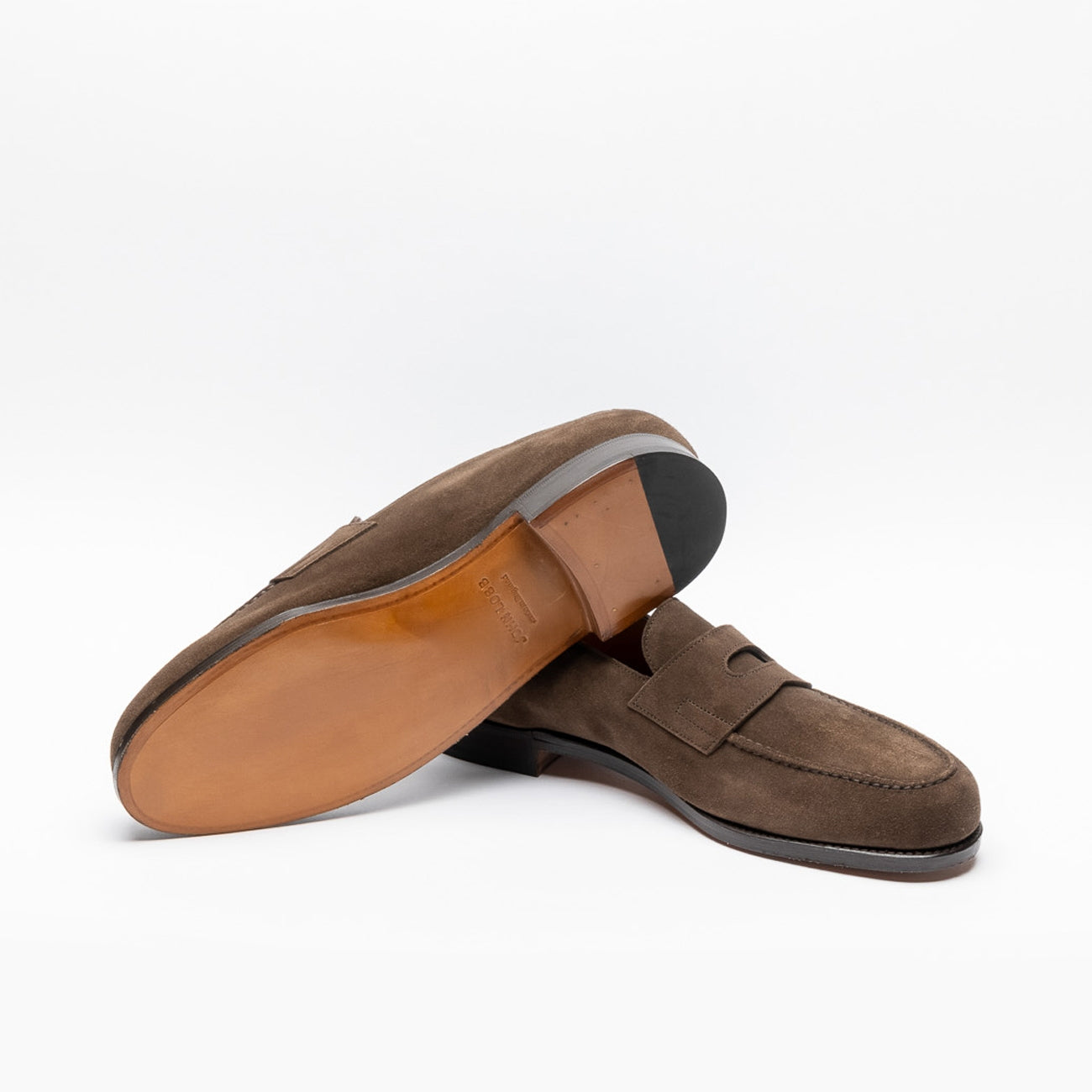 Mocassino John Lobb Lopez in camoscio marrone pewter