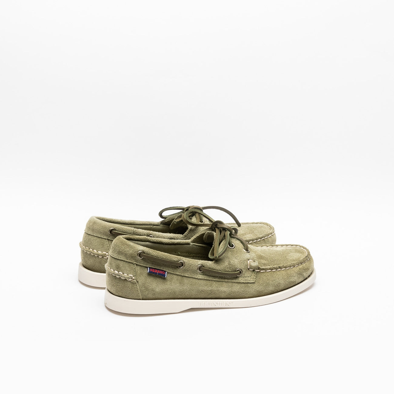 Mocassino Sebago Docksides Portland Flesh Out in camoscio verde