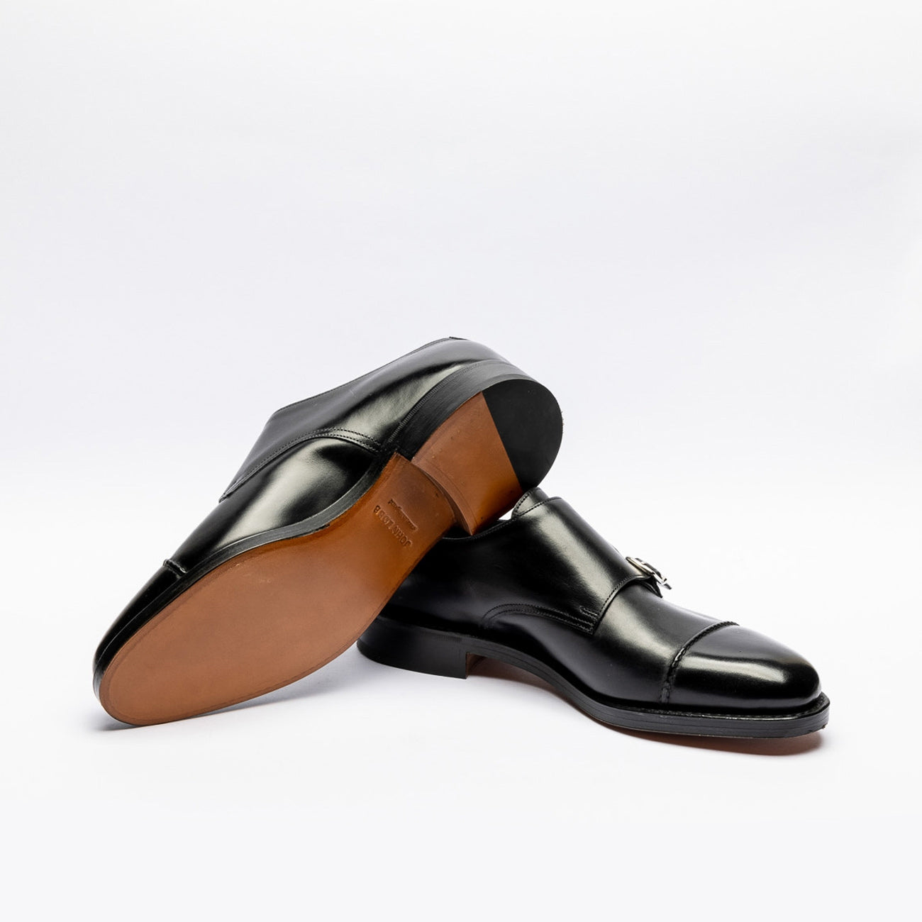 Doppia fibbia John Lobb William II in pelle nera