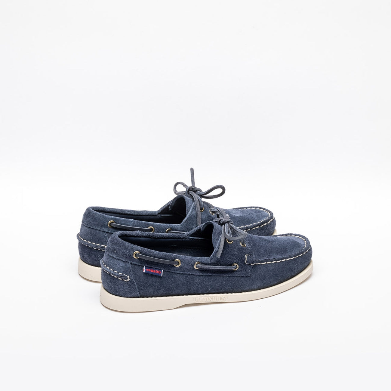 Mocassino Sebago Docksides Portland Flesh Out in camoscio blue