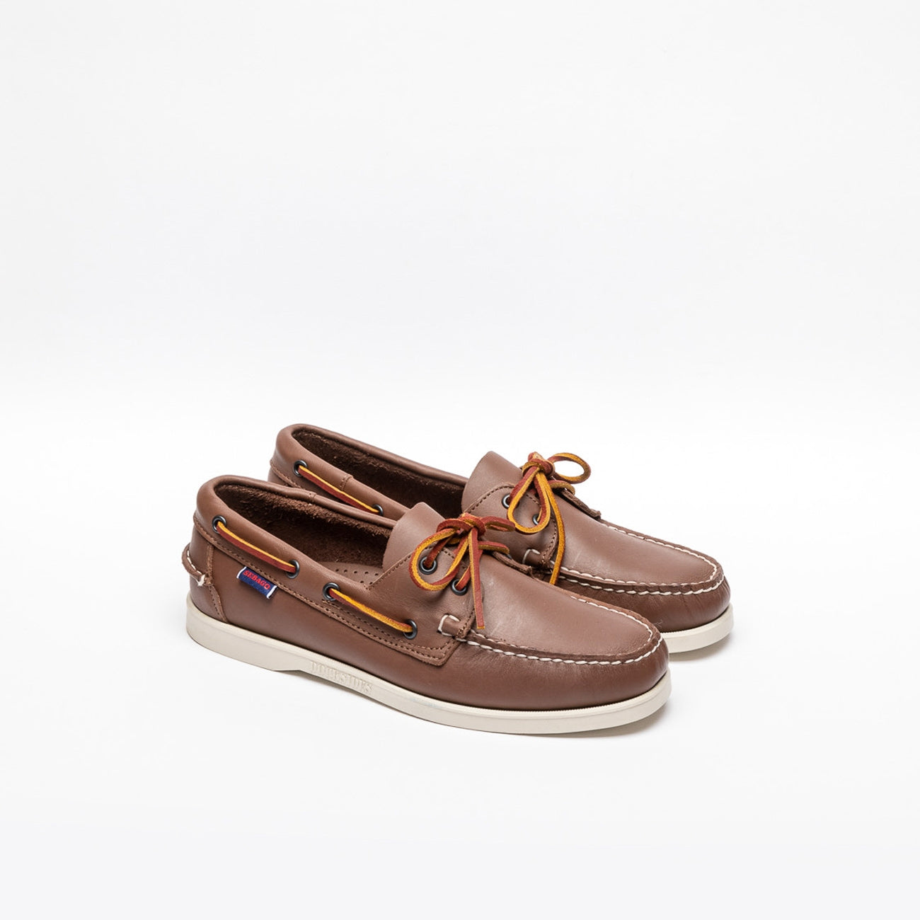 Mocassino da barca Sebago Docksides Portland in pelle cioccolato