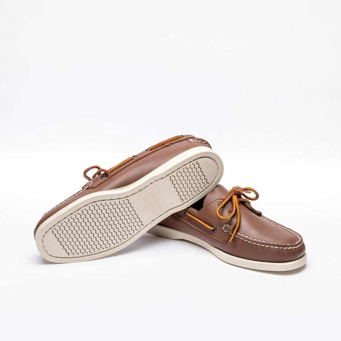 Mocassino da barca Sebago Docksides Portland in pelle cioccolato