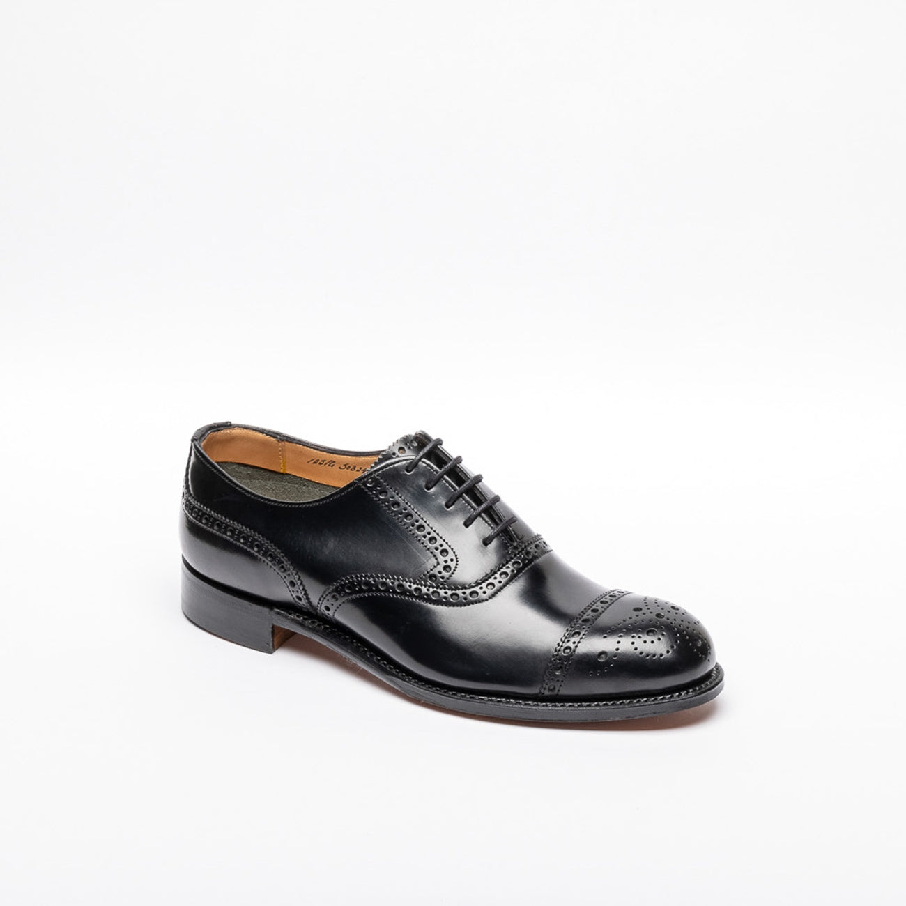 Stringata oxford Cheaney Sidney in pelle sfoderata nera