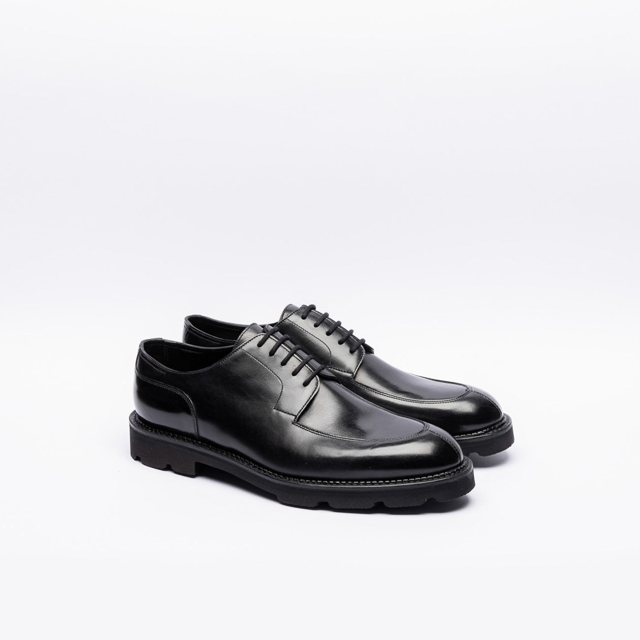 Stringata derby John Lobb Hardington in pelle nera