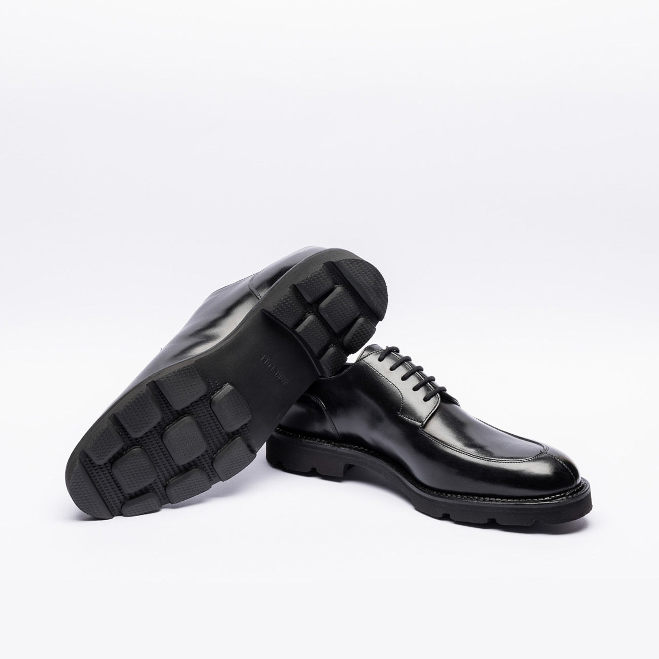 Stringata derby John Lobb Hardington in pelle nera