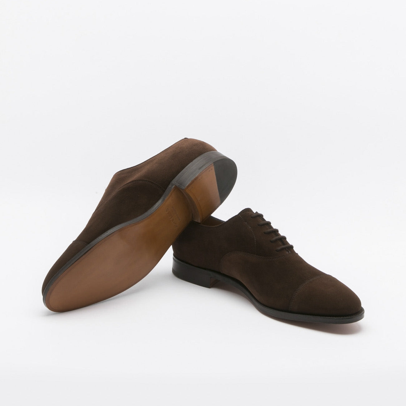 Scarpa stringata John Lobb City II fit EE in camoscio testa di moro