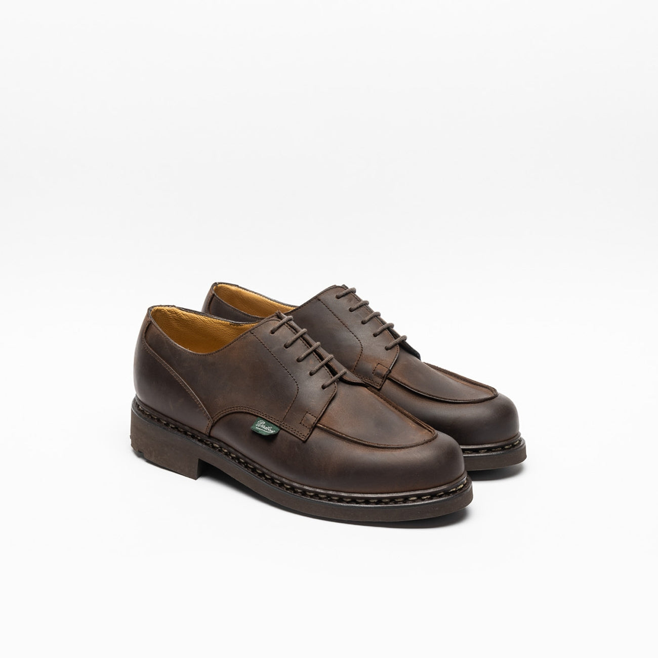 Stringata derby Paraboot Chambord in pelle marrone