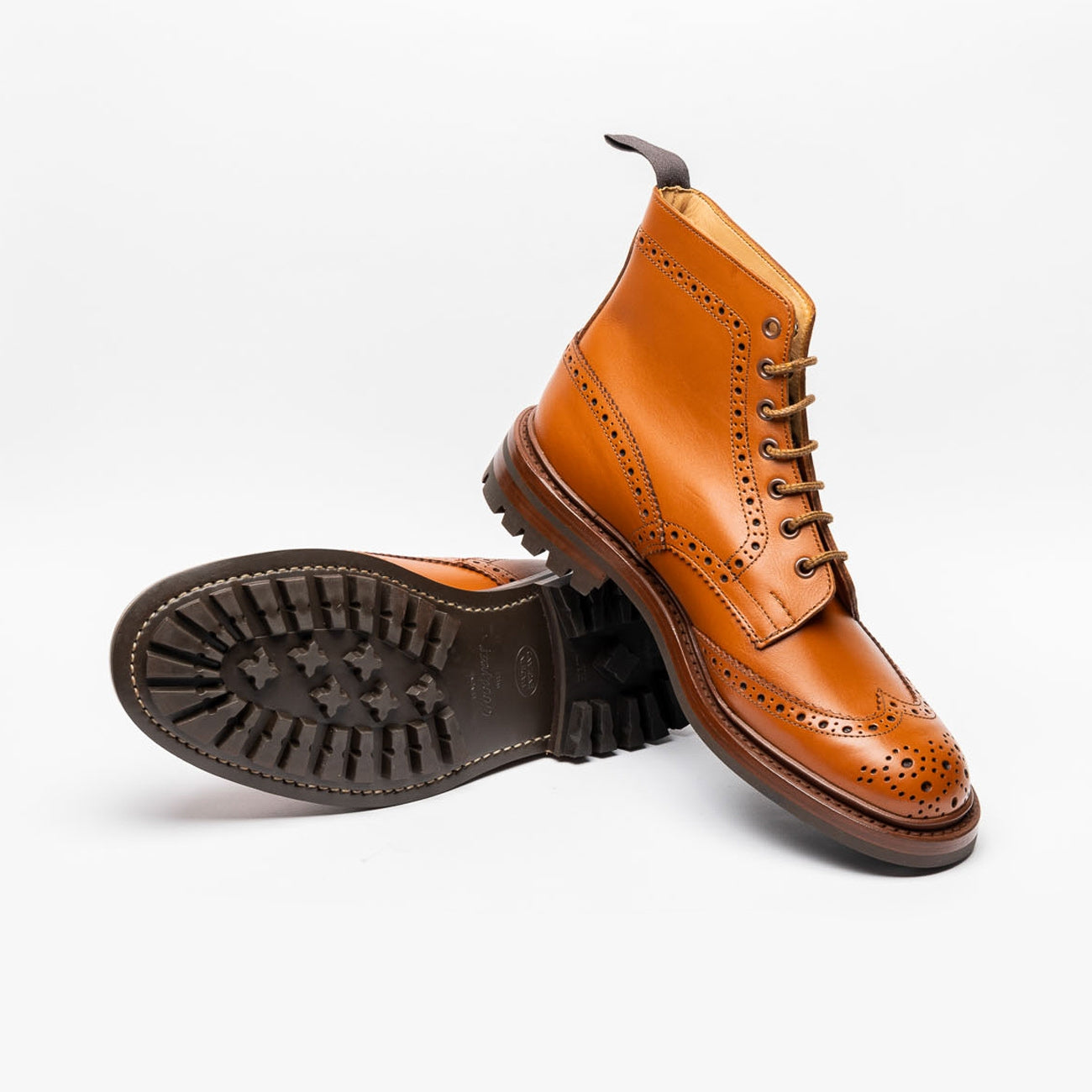 Stivaletto stringato Tricker's Malton in pelle cuoio