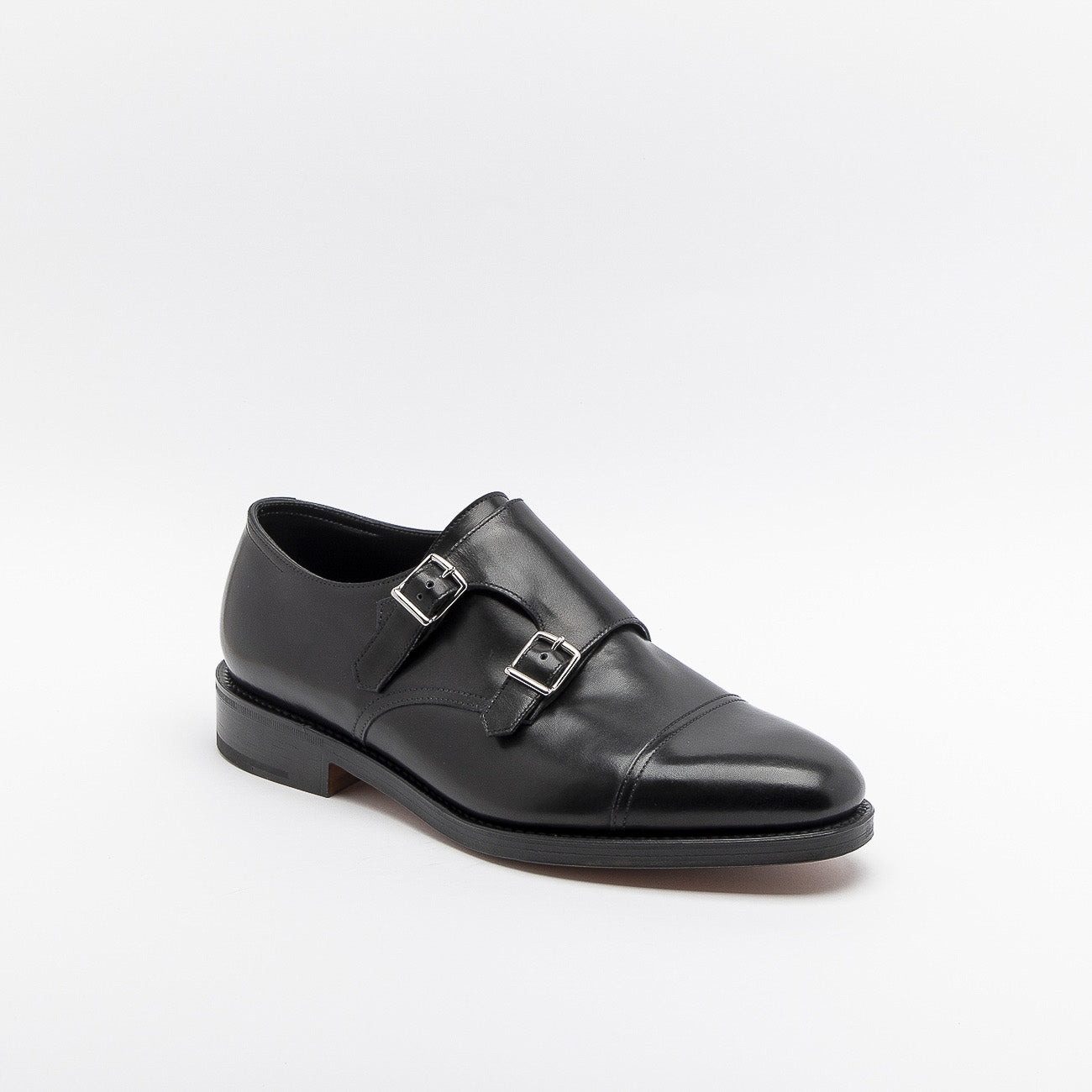 Doppia fibbia John Lobb William in pelle nera