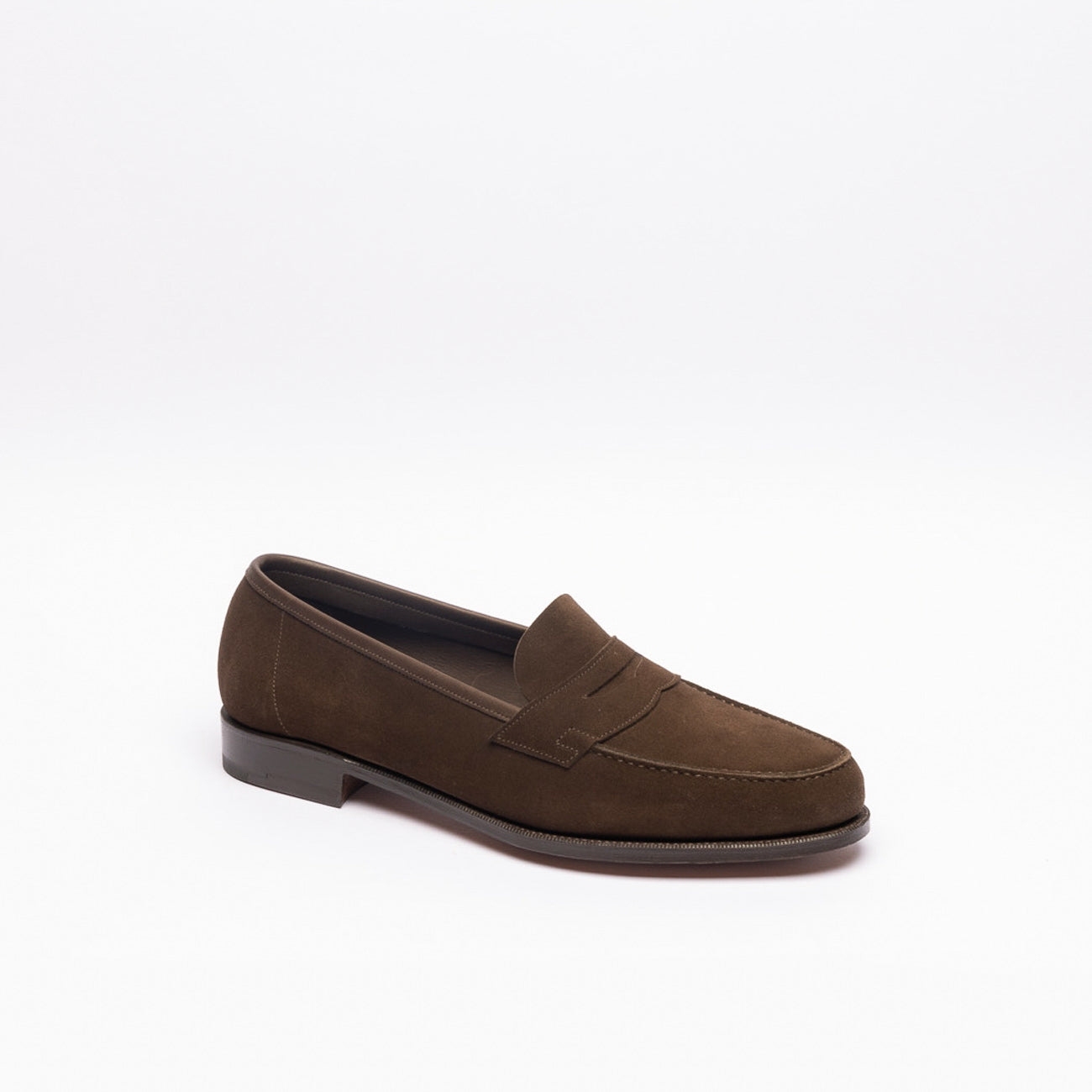 Mocassino penny loafer Edward Green Duke in camoscio marrone