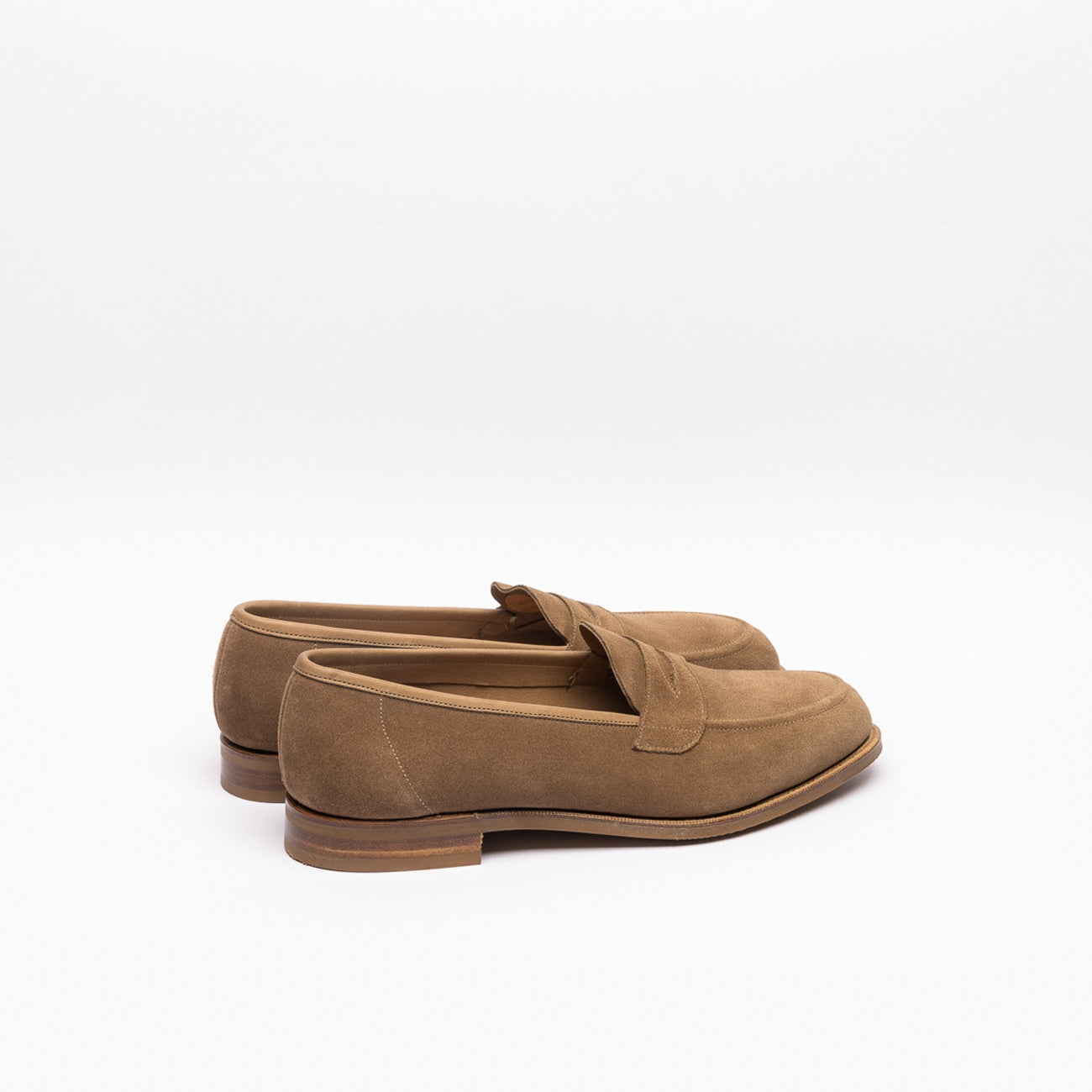 Mocassino penny loafer Edward Green Ventnor in camoscio tortora