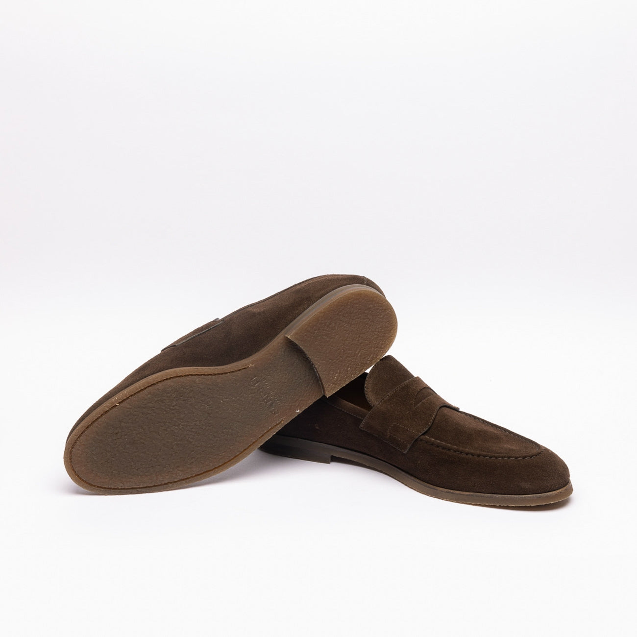 Mocassino penny loafer Barrett 221U021.3 in camoscio marrone