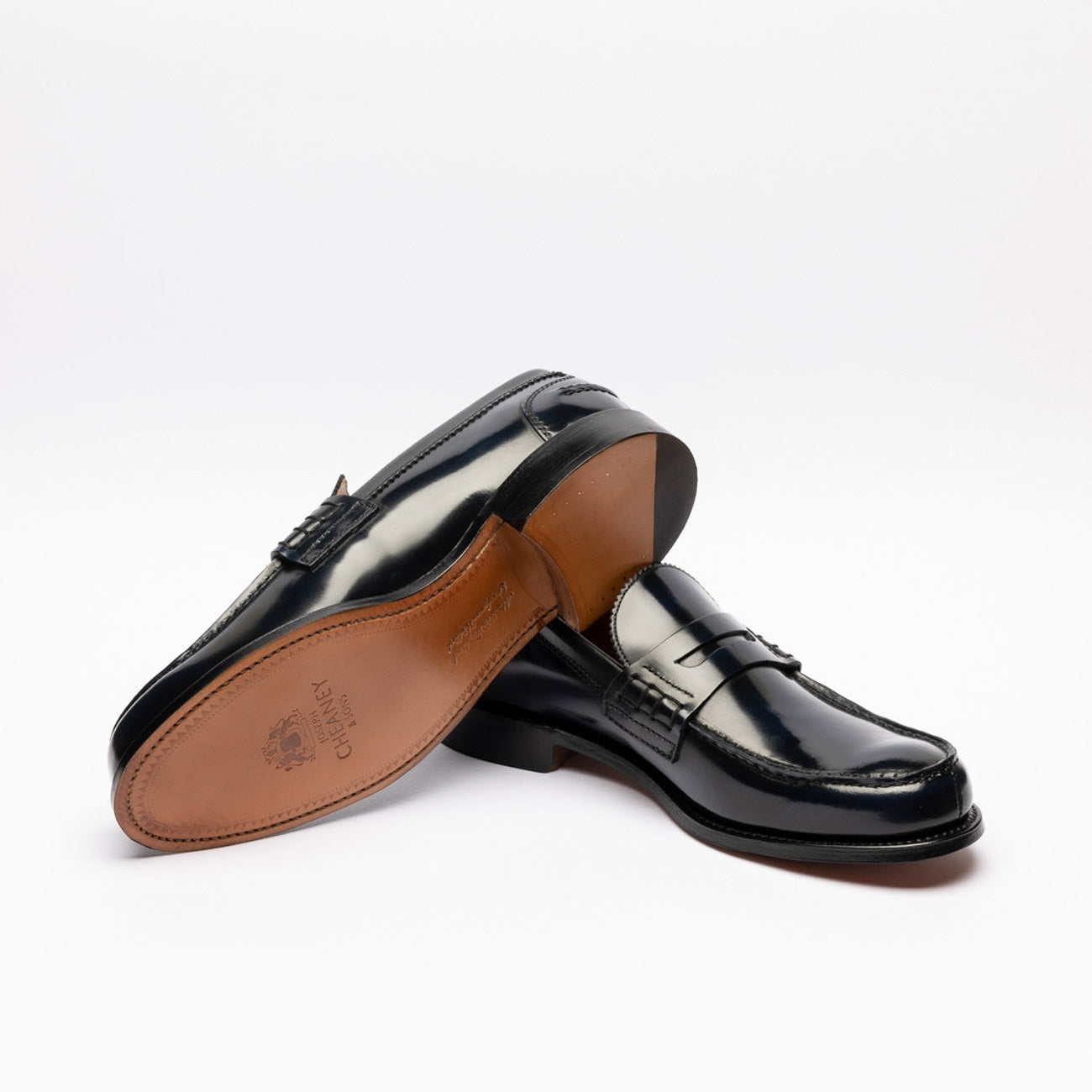 Mocassino penny Cheaney Joseph & Sons Dorking II in pelle blu