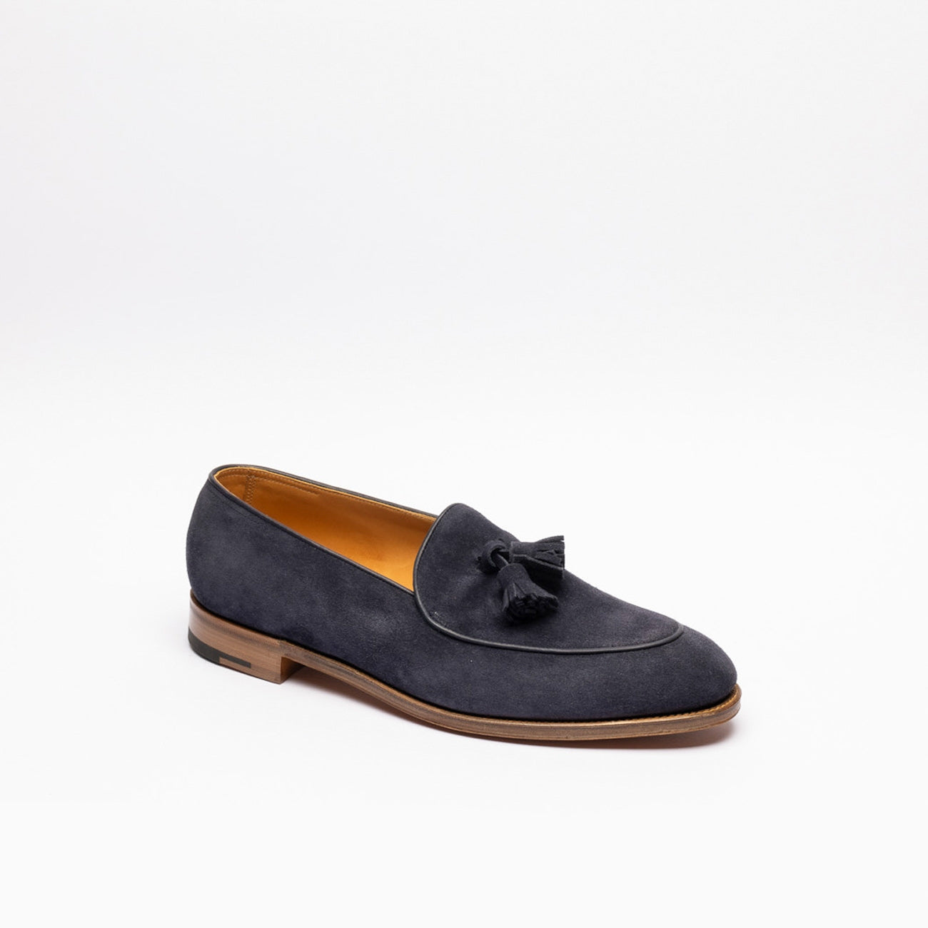 Mocassino John Lobb Edmond Tensile in camoscio blu