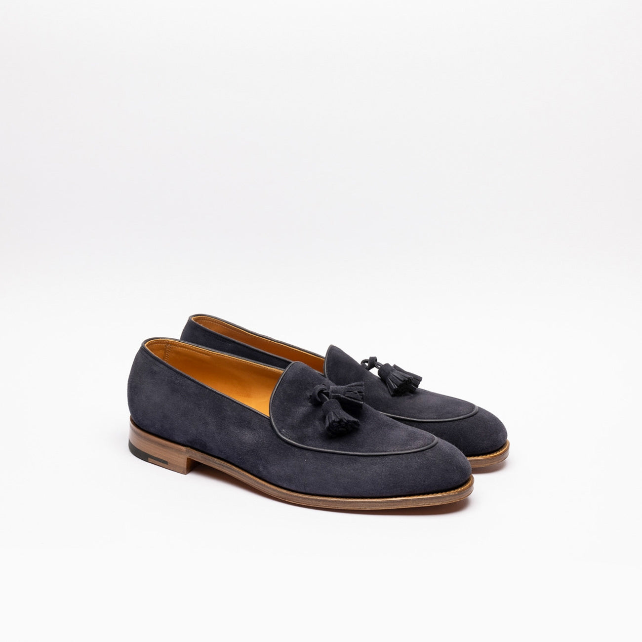 Mocassino John Lobb Edmond Tensile in camoscio blu