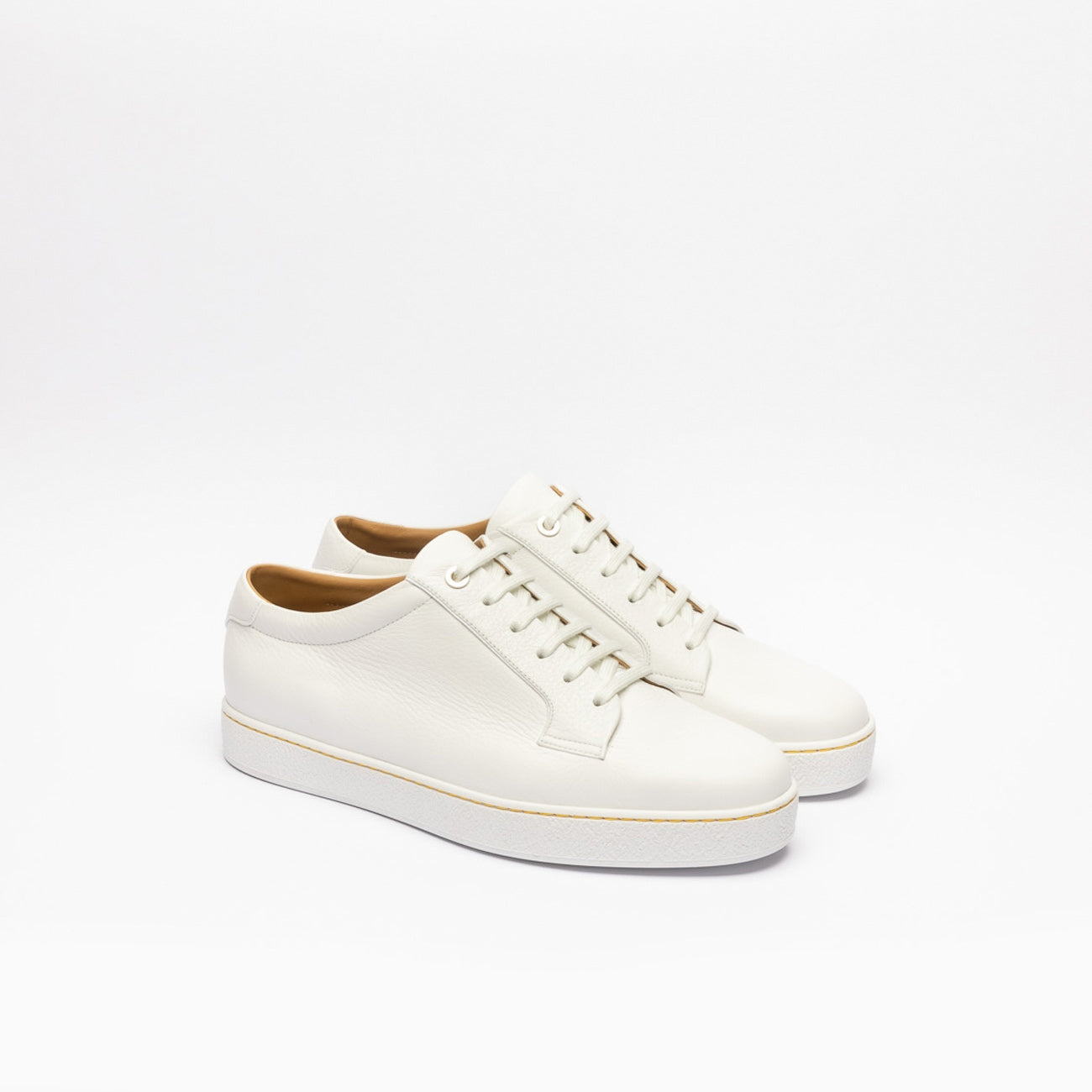 Sneaker John Lobb Molton in pelle martellata bianca