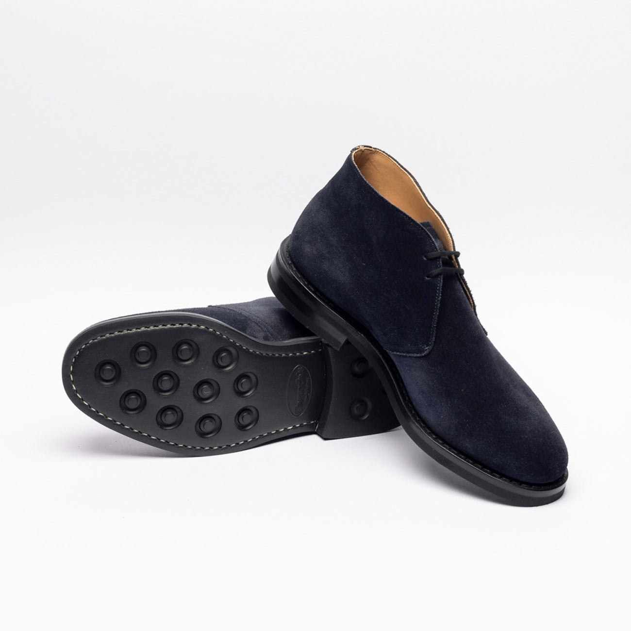 Polacco Church's Ryder 3 81 in camoscio castorino blu navy