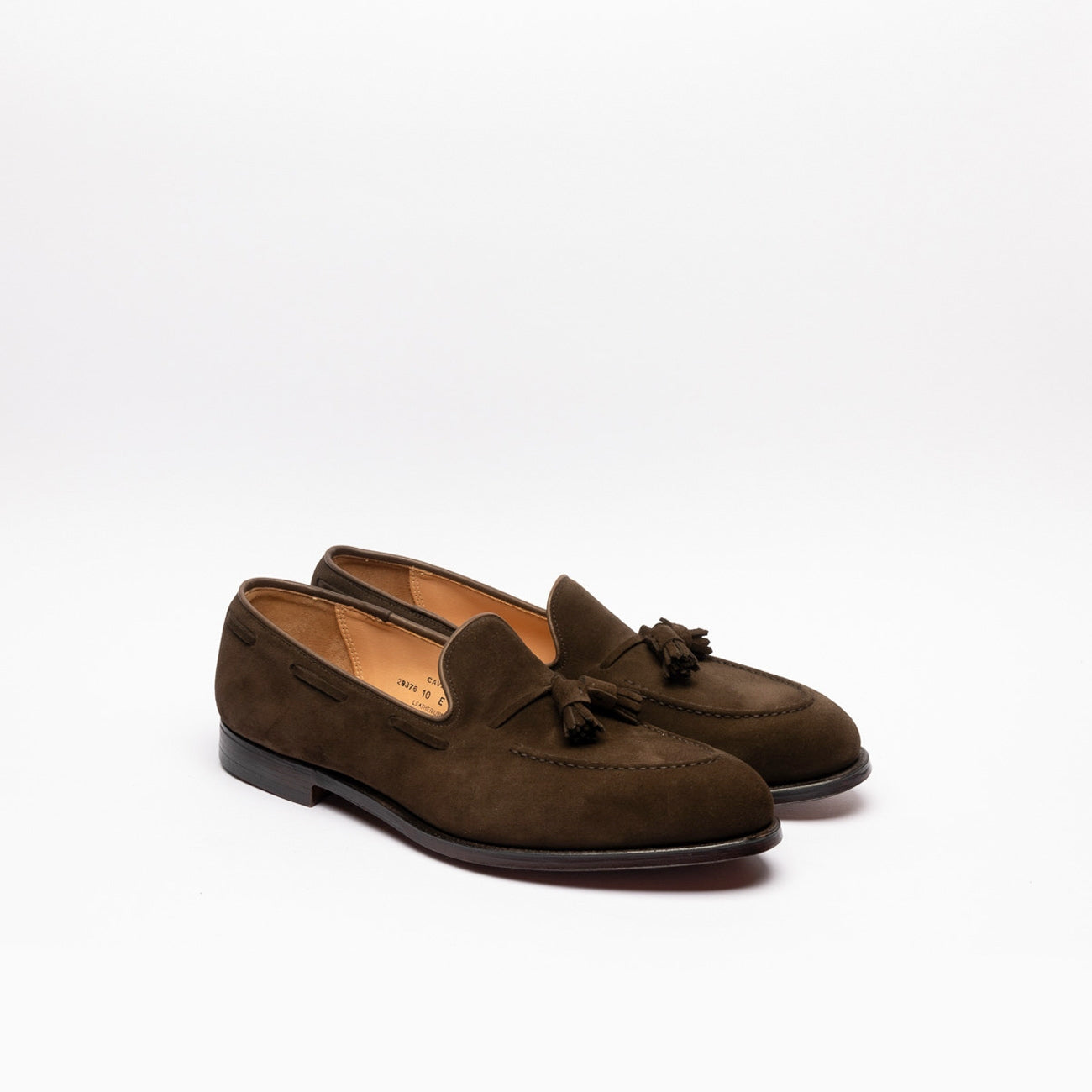 Mocassino Crockett & Jones Cavendish con nappine in pelle scamosciata marrone scuro