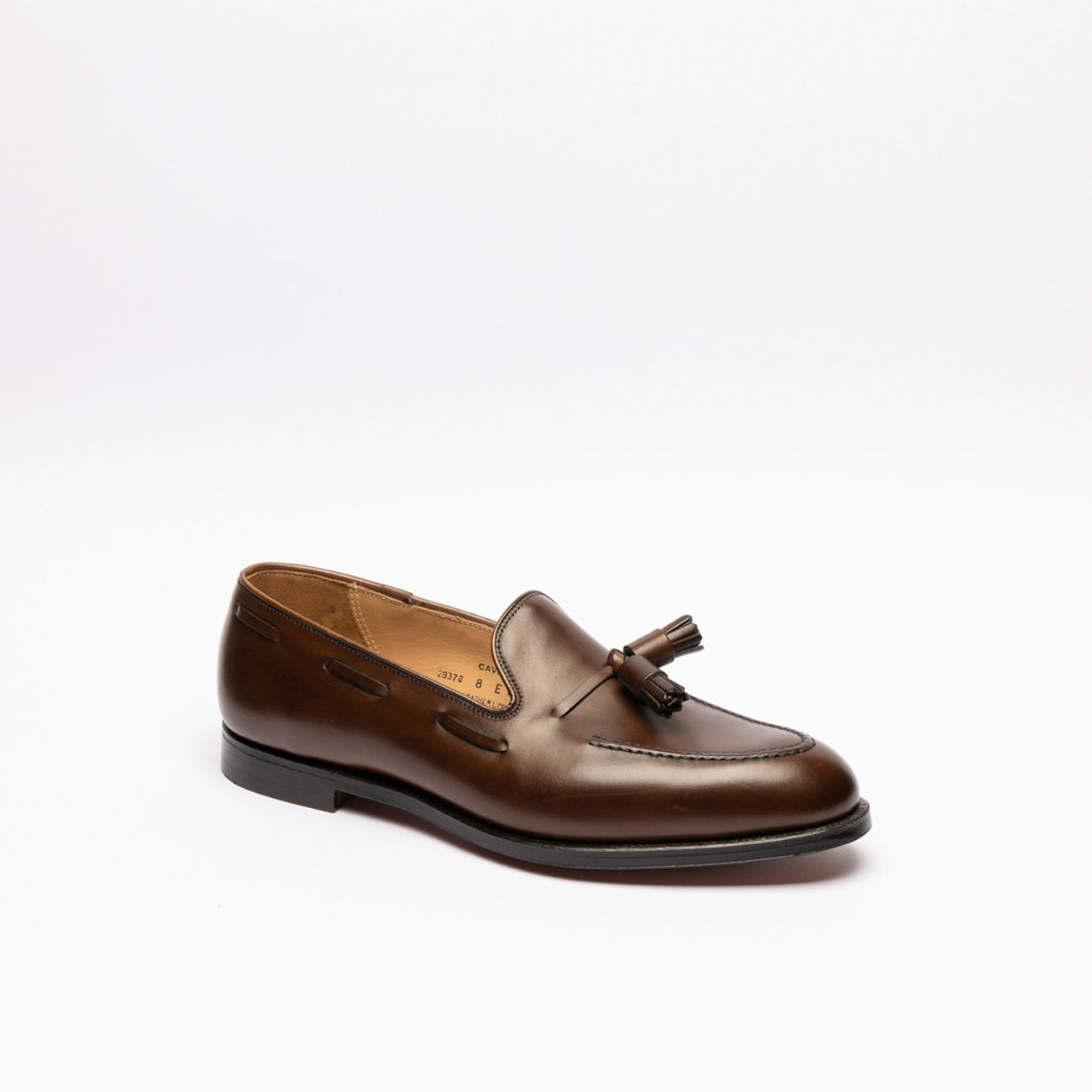 Mocassino Crockett & Jones Cavendish in pelle burnished testa di moro con nappine 