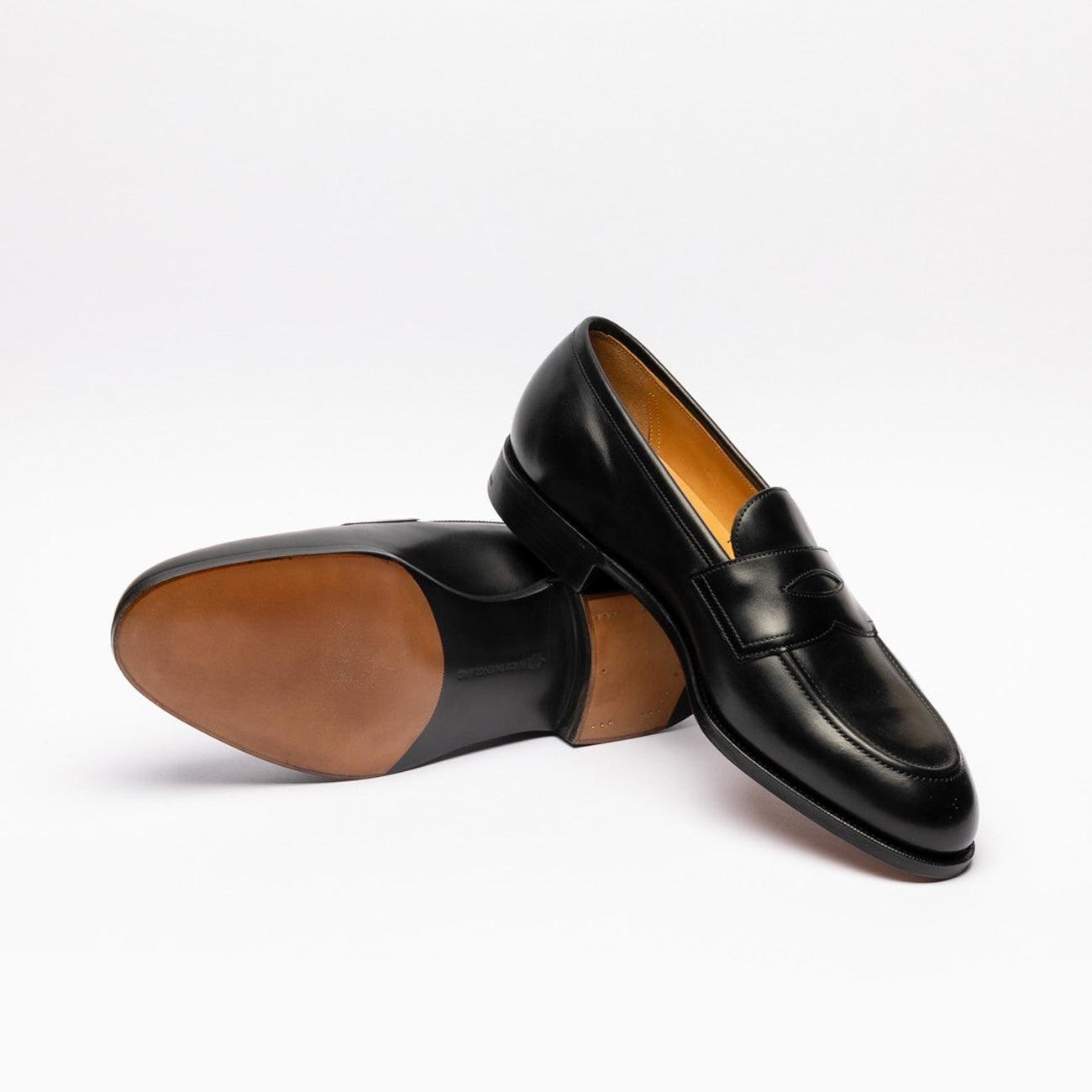 Mocassino Edward Green Piccadilly in pelle nera con mascherina