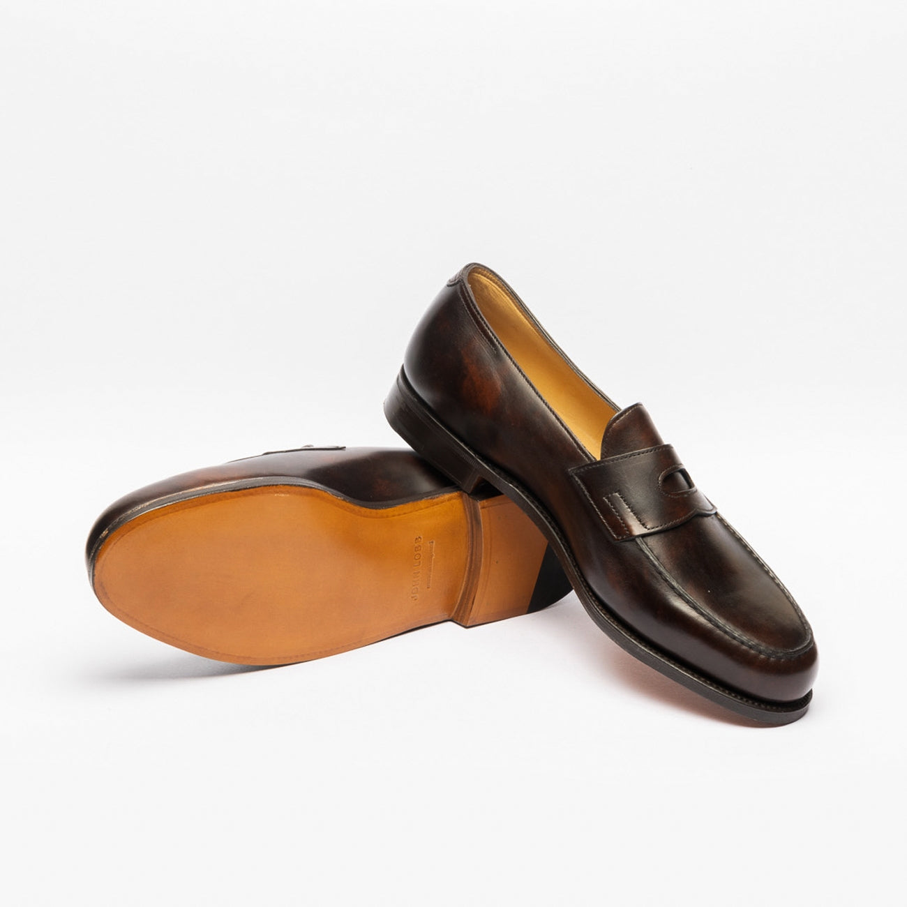 Mocassino John Lobb Lopez fit E in pelle museum testa di moro