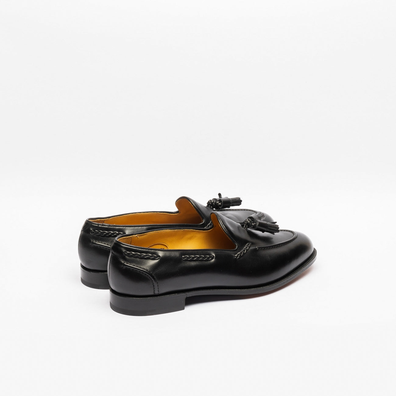 Mocassino Edward Green Belgravia in pelle nera con nappine