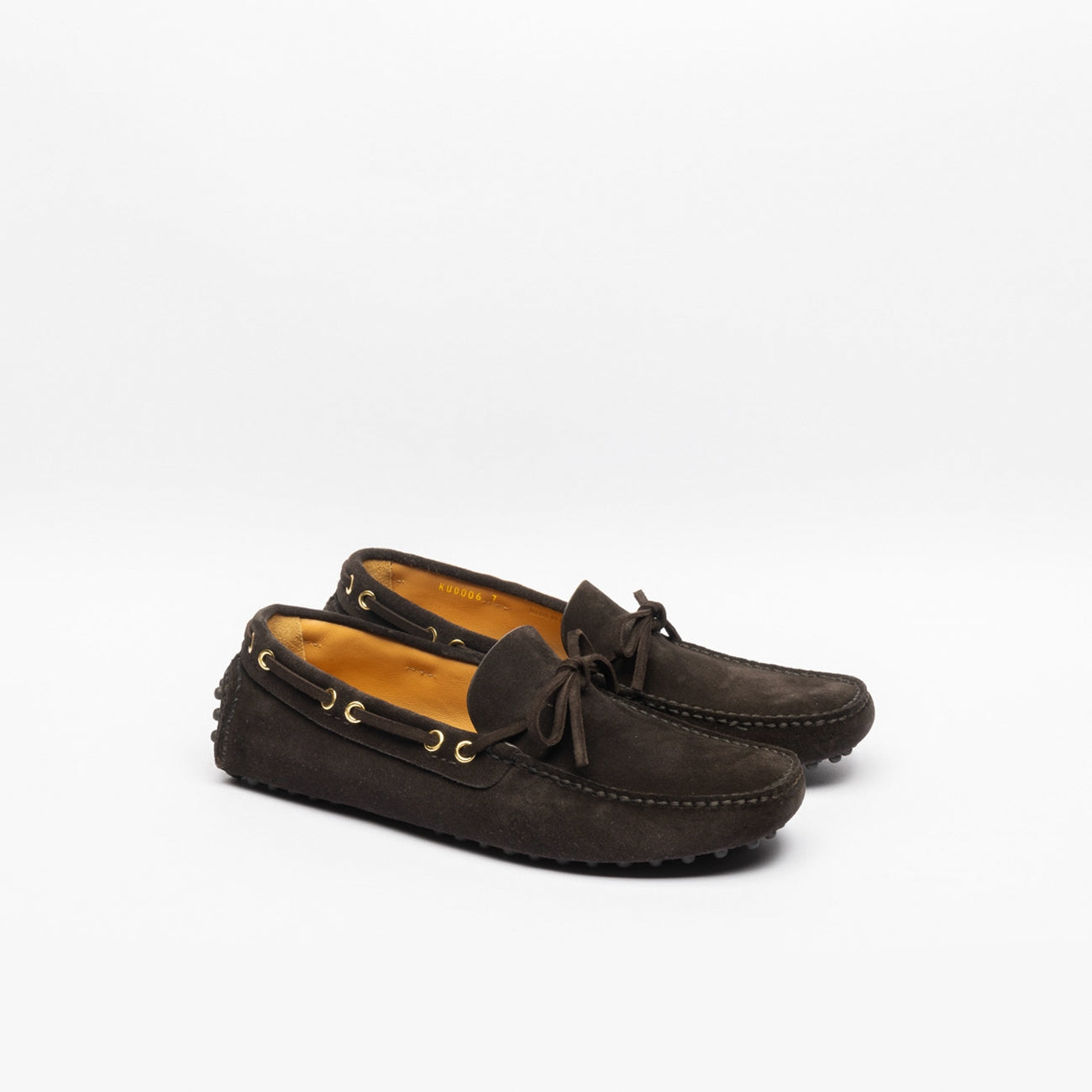Mocassino Car Shoe Driving KUD006 in camoscio marrone