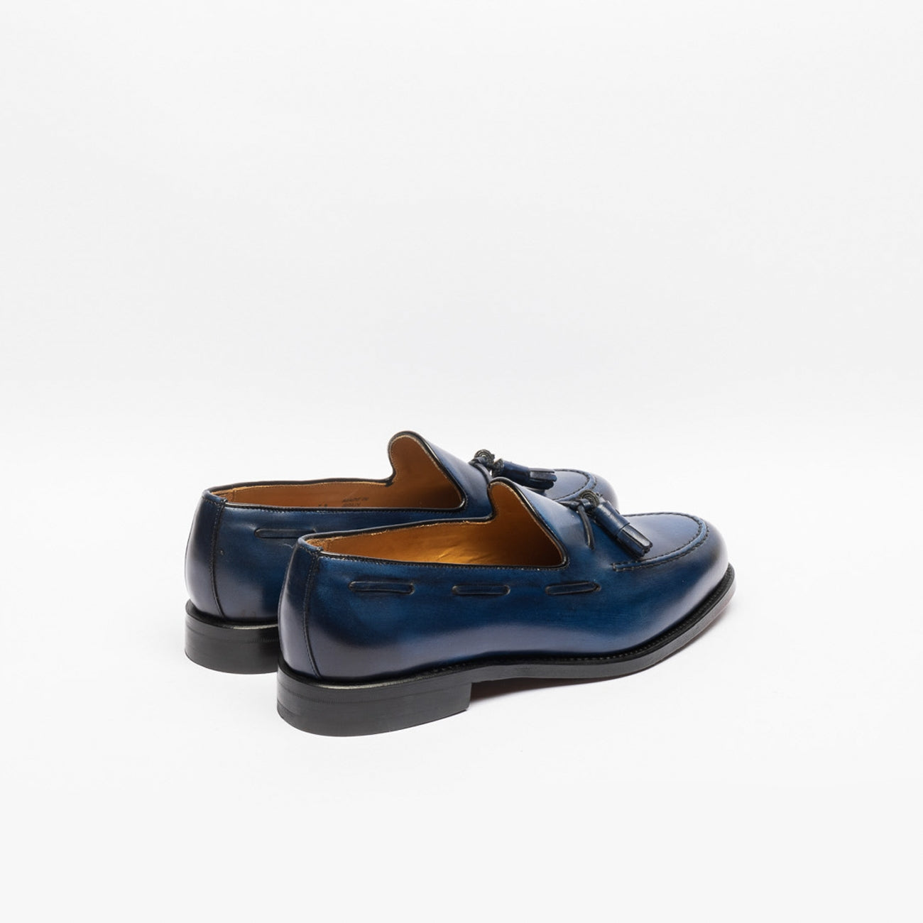 Mocassino Berwick 8491 in pelle blu con nappine