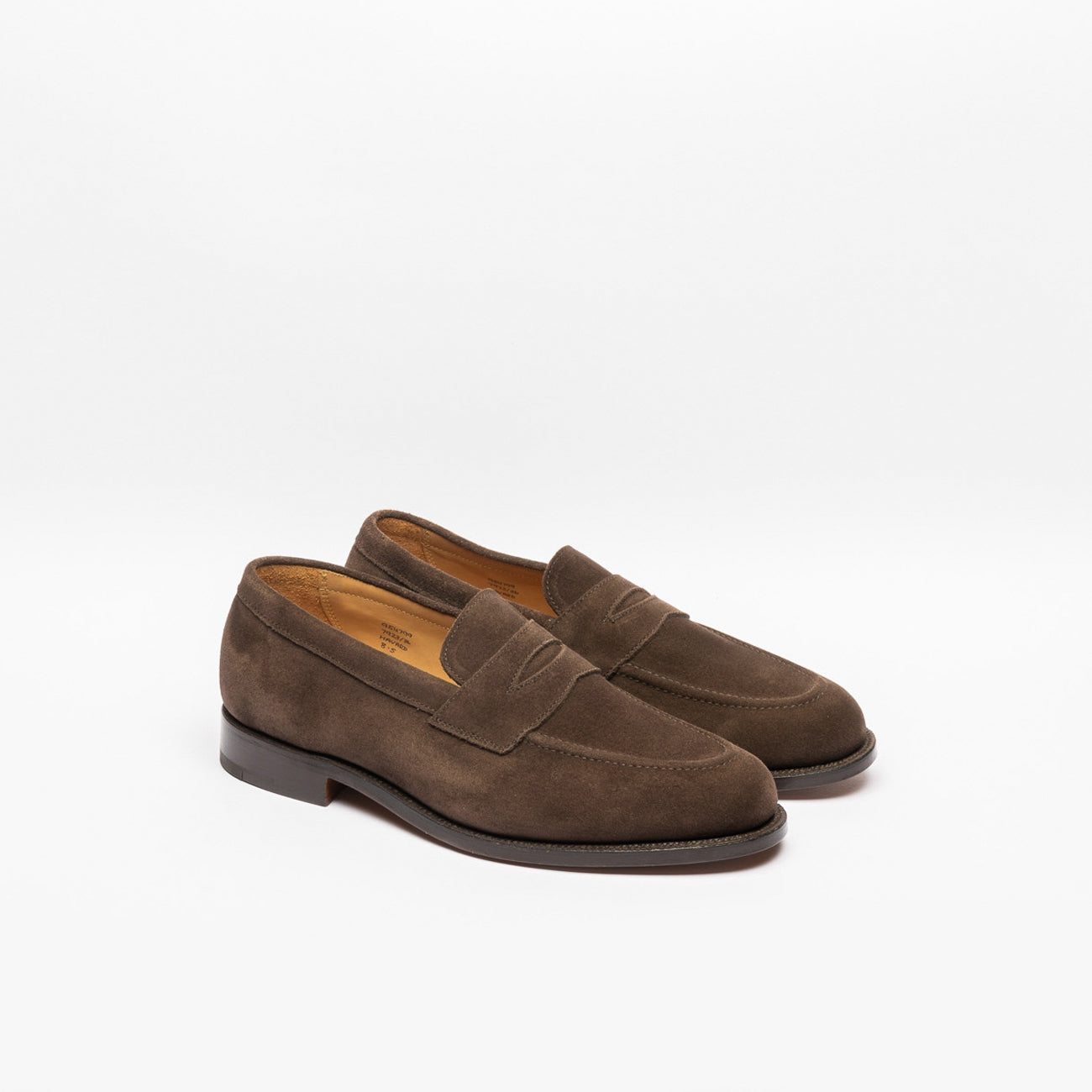 Mocassino penny loafer Tricker's Havard in camoscio marrone